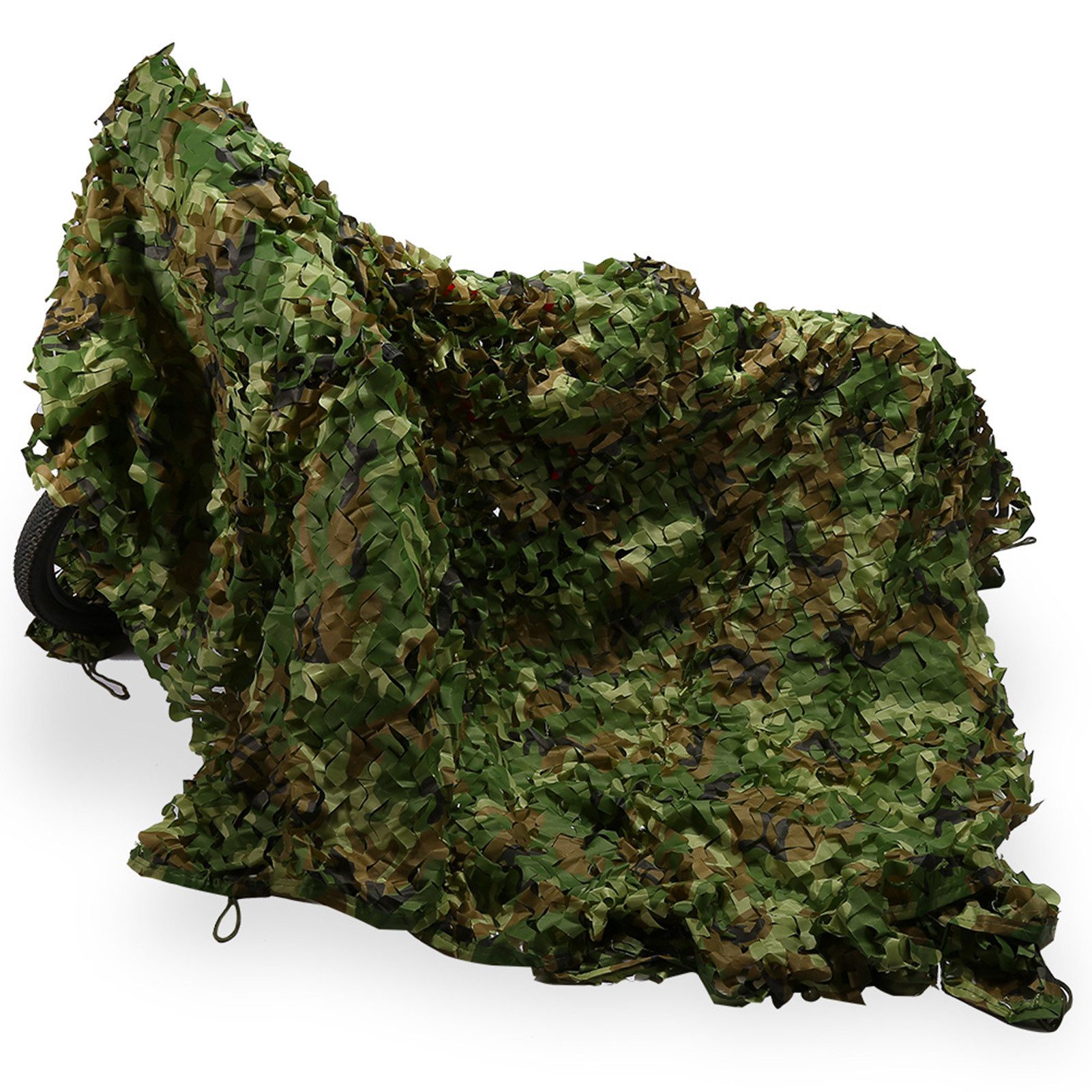 GARRYFIZH Sonnensegel Tarnnetz Jungle 1,5x5m Camouflage Netz 10x10cm, Wasserfest, Leicht, Reflexionsarm, Reißfest