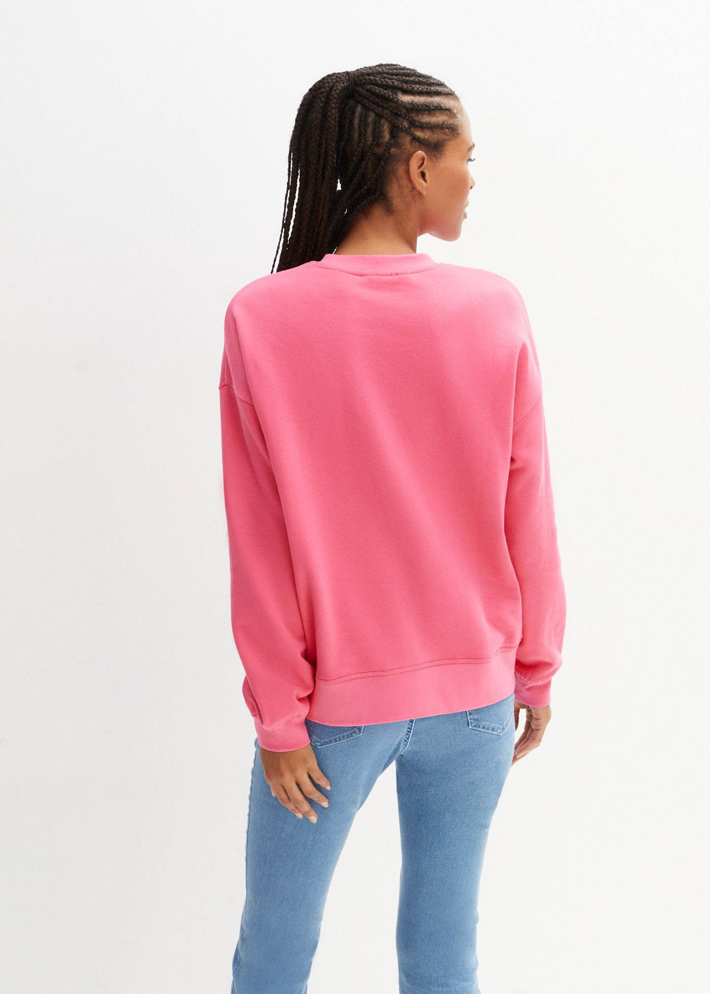 bonprix Sweatshirt Oversize-Passform, aus reiner Baumwolle, elastische Bünd günstig online kaufen