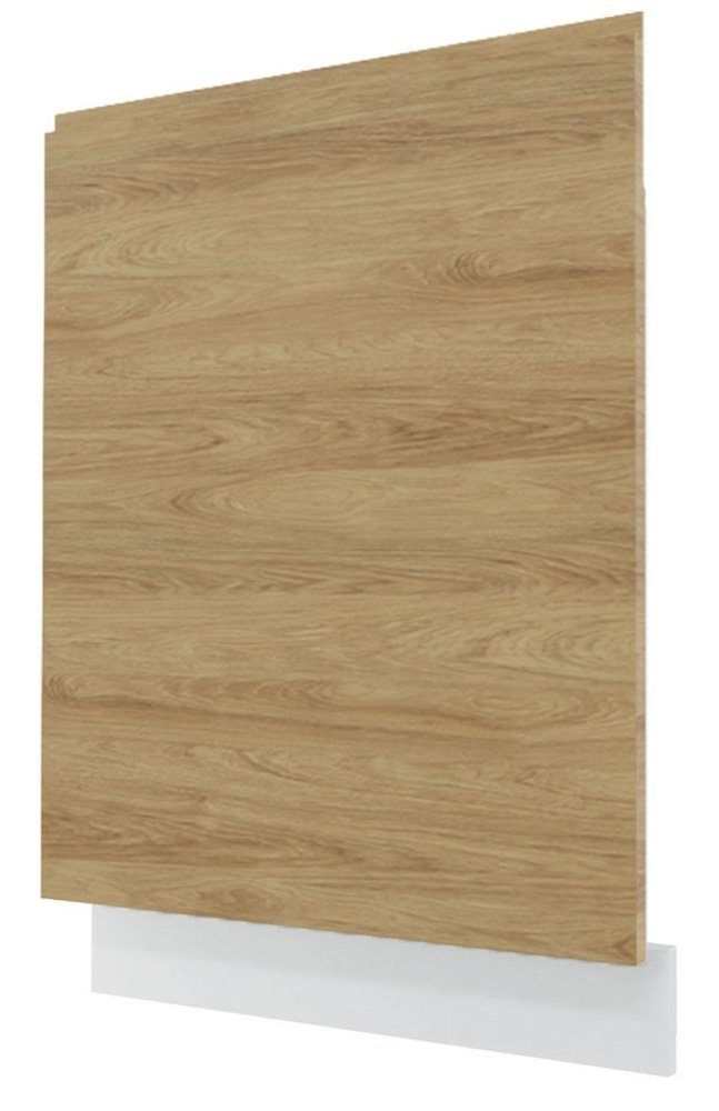 Feldmann-Wohnen Sockelblende Arezzo (Arezzo, 1 St., Geschirrspülerfront für vollintegrierte Geschirrspüler), 60x1,8x71,3cm grifflos weiß / Eiche artisan (AZ-ZM60)