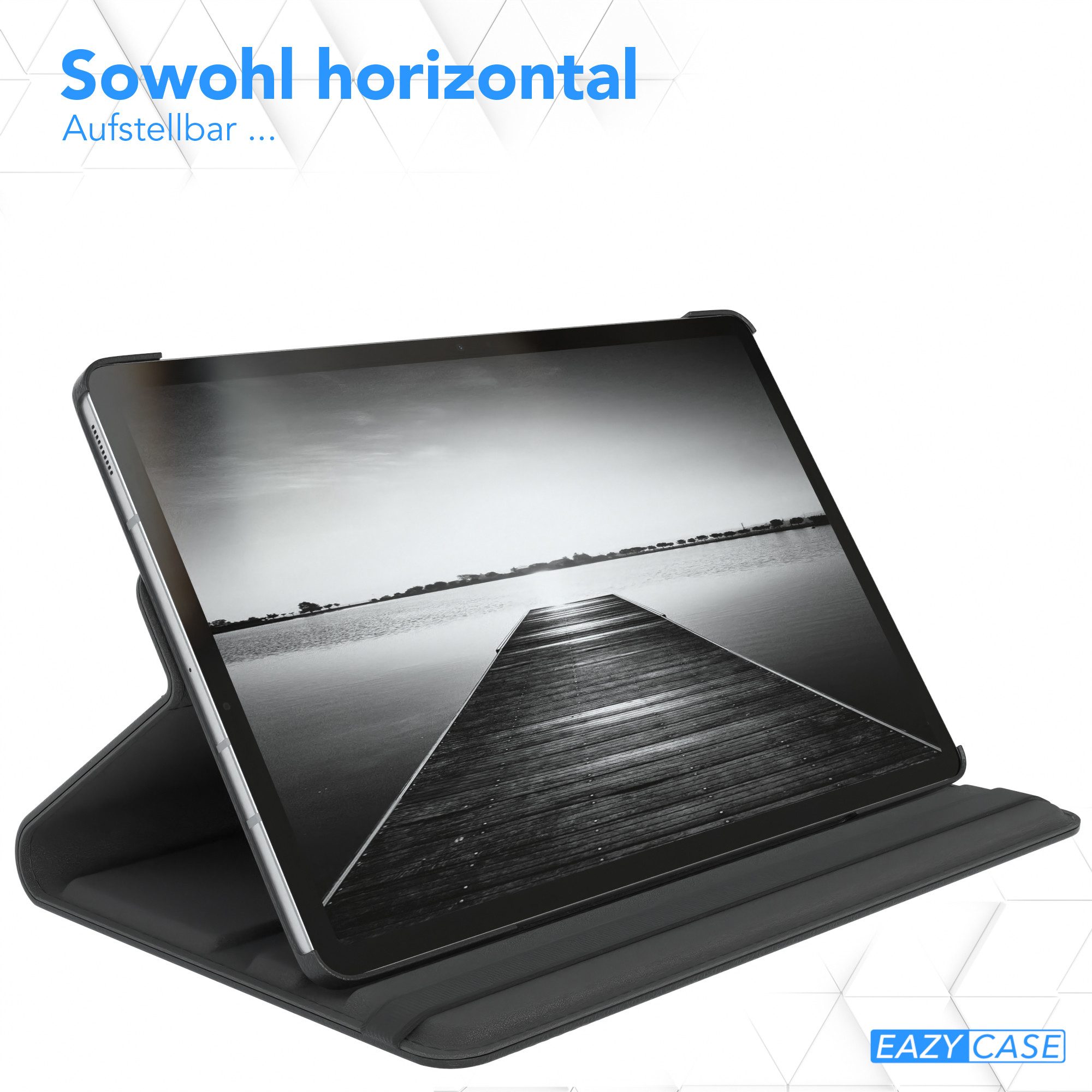 EAZY CASE Tablet-Hülle Rotation Case für Samsung Galaxy Tab S7 FE / 5G 12,4 Zoll, Hülle 360° drehbar mit Standfunktion Etui Anti-Kratz Tasche Schwarz – Bild 4 von 5