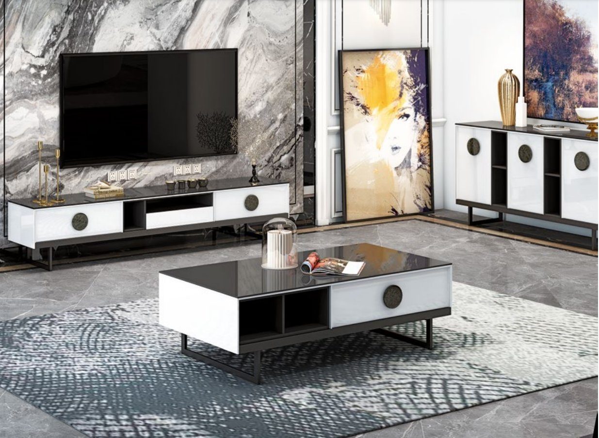 JVmoebel Wohnzimmer-Set, Kommode + Couchtisch + RTV Sideboard Neu Italienische Möbel 3tlg. Set