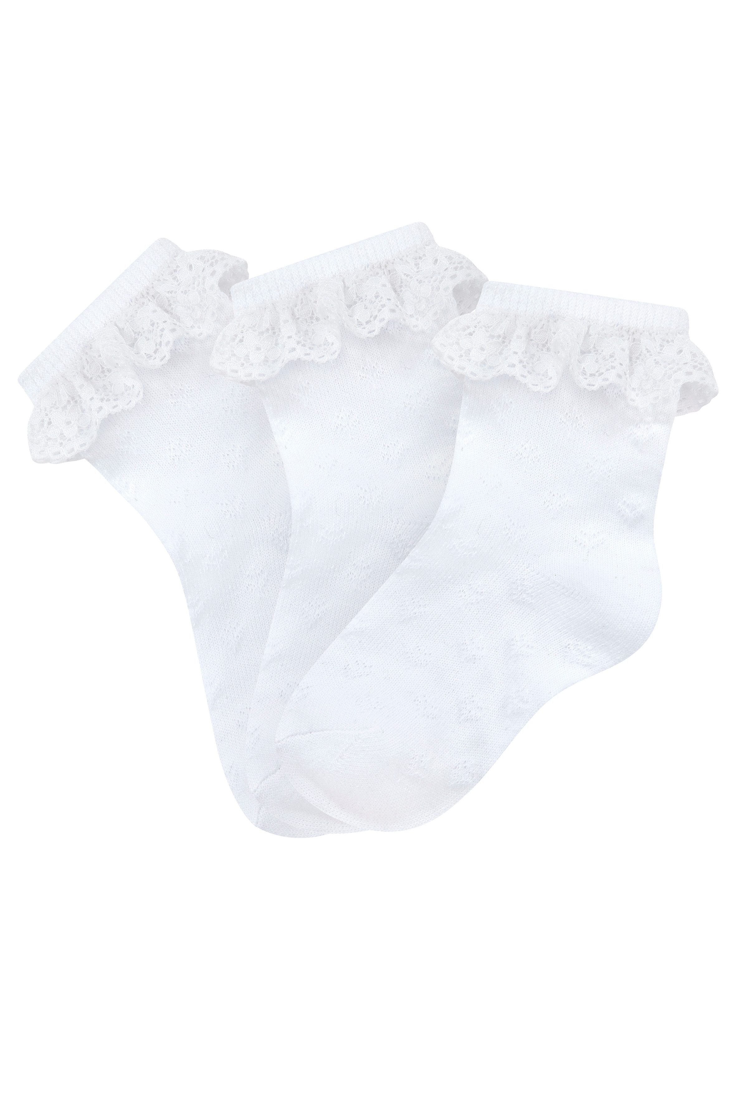 H.I.S Socken (3-Paar) mit feinem Ajour Strickmuster und kleiner Rüsche