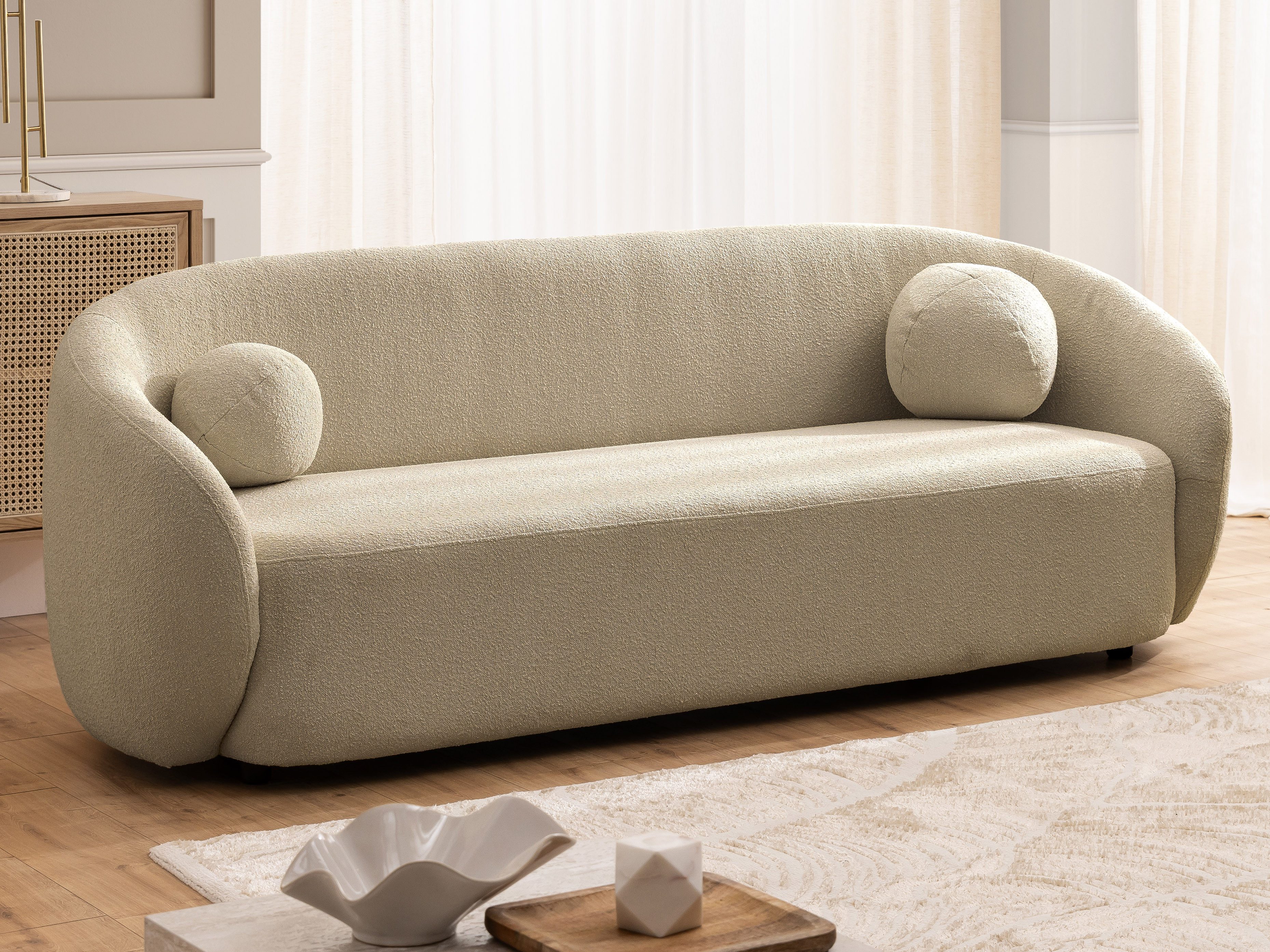 S-Style Möbel 3-Sitzer Sofa Roundi Bouclé günstig online kaufen