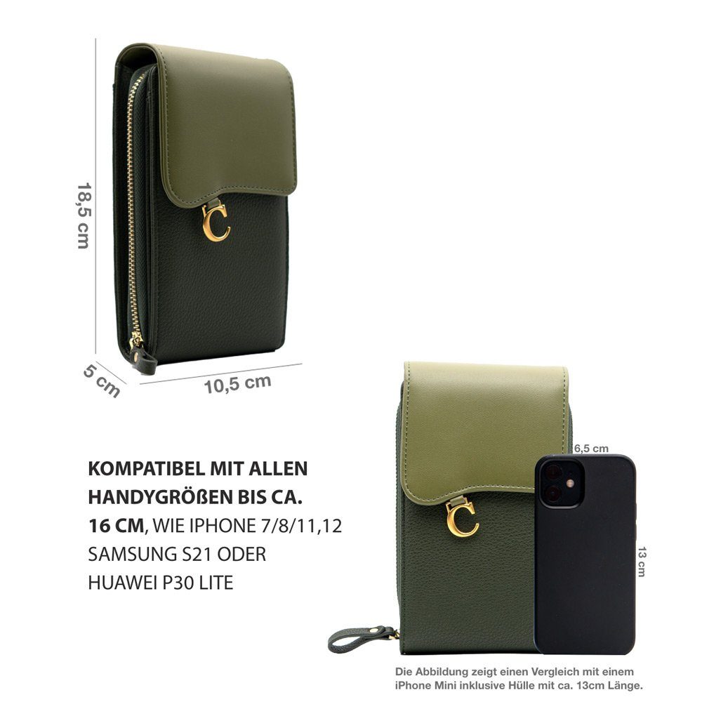 FITSU Umhängetasche Handytasche zum Umhängen, Damen Schultertasche, Umhängetasche, Handytasche mit Geldbörse und abnehmbaren Umhängeriemen