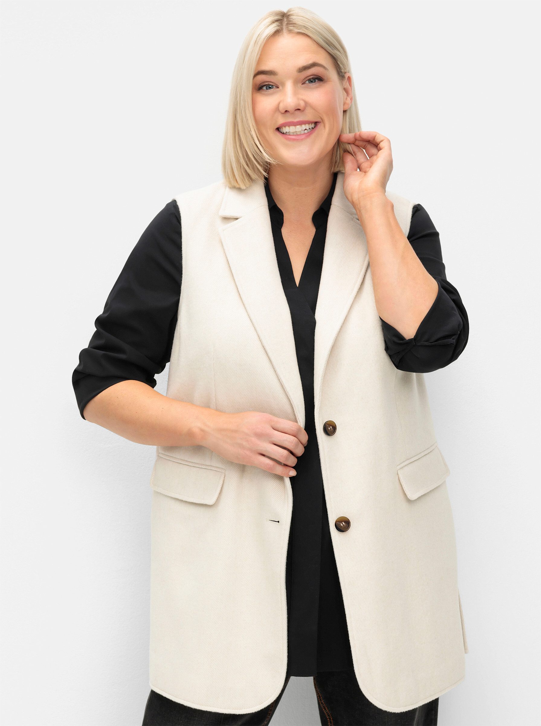 Sheego Jerseyweste Longweste . günstig online kaufen