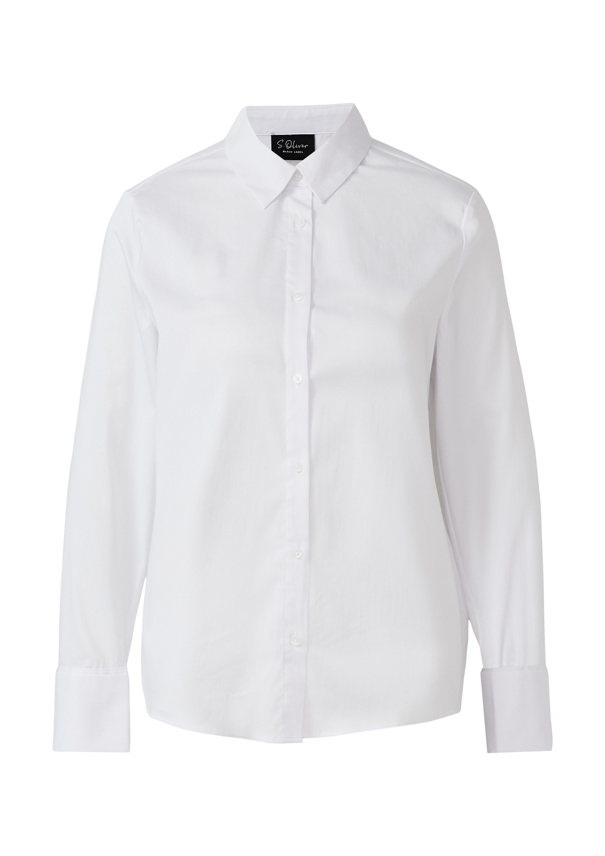 s.Oliver Langarmbluse Bluse Popeline-Bluse mit Umschlag an den Manschetten günstig online kaufen