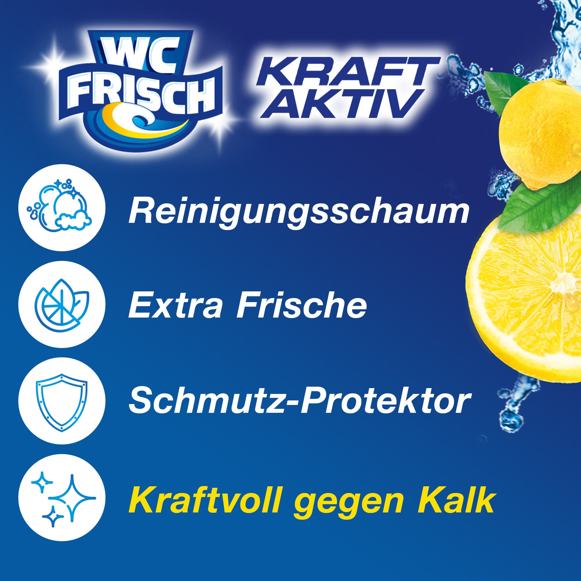 WC Frisch Gel Lemon 750 ml WC-Reiniger (1-St. mit Lufterfrischer-Effekt, für hygienische Frische mit 4-fach Aktivstoff-Kombination)