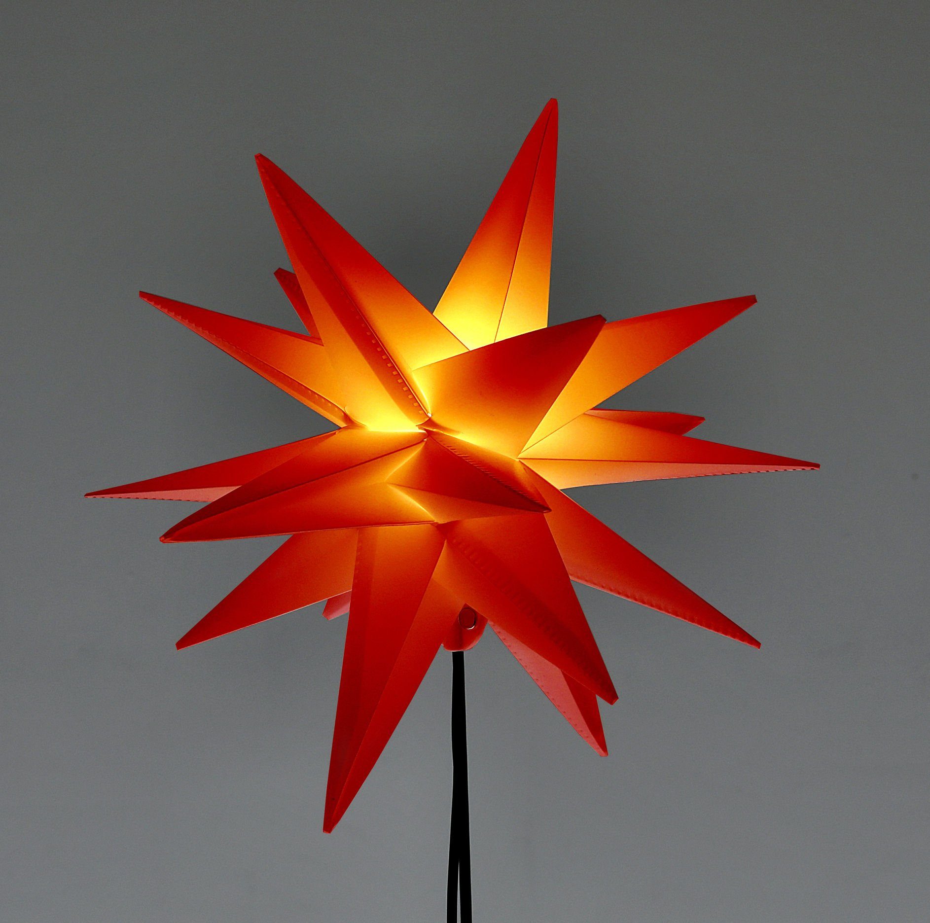 LED 90 warmweiss, Weihnachtsstern mit - Spetebo LED Stern Erdspieß mit in rot Timer cm,