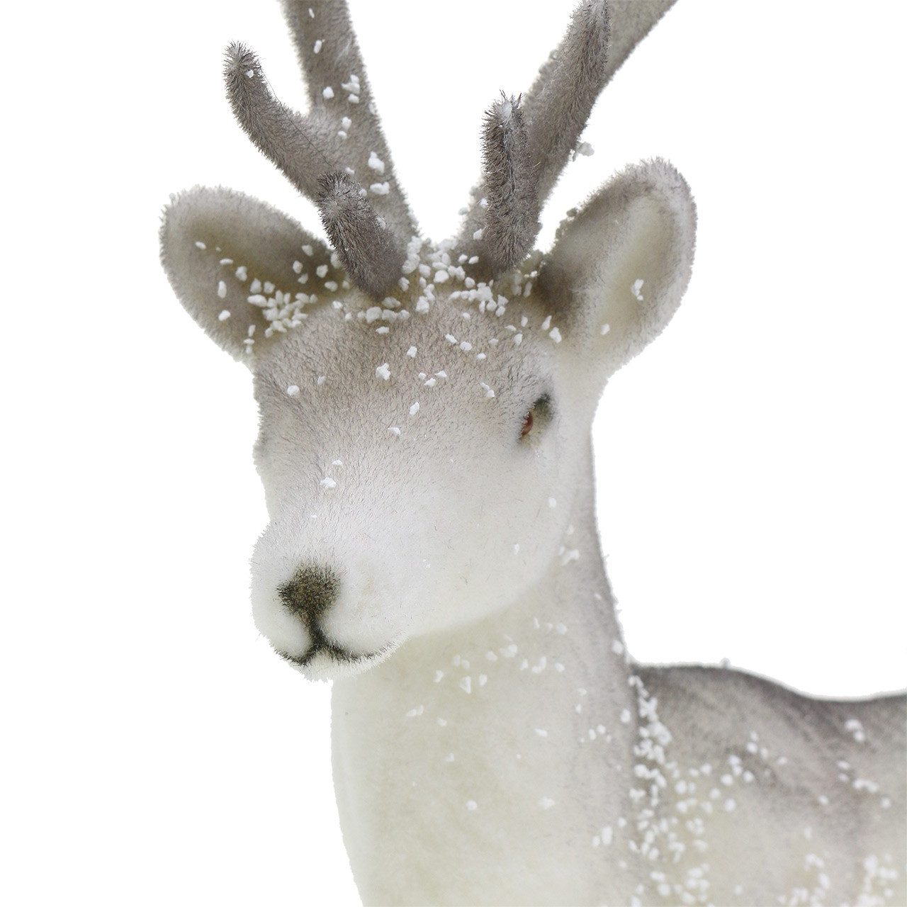 Florists Products Schneemann Deko Hirsch Set beflockt beschneit 27,5cm 2 Stück Winter