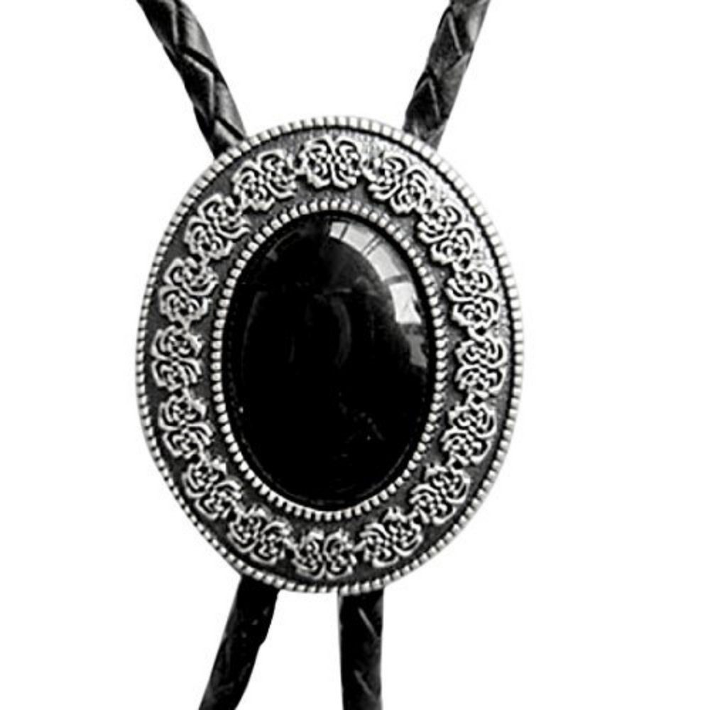 Westernlifestyle Krawatte Westernkrawatte Vintage Bolo Tie Schwarzer Achat günstig online kaufen