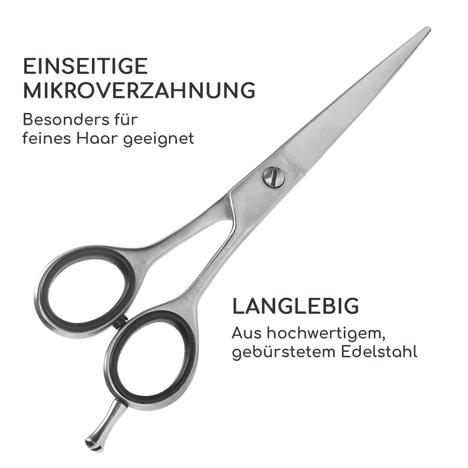 blumfeldt Haarschere Visionaire Premium einseitige Mikroverzahnung Effilierschere scharf (Packung) extra Scherenetui, inkl