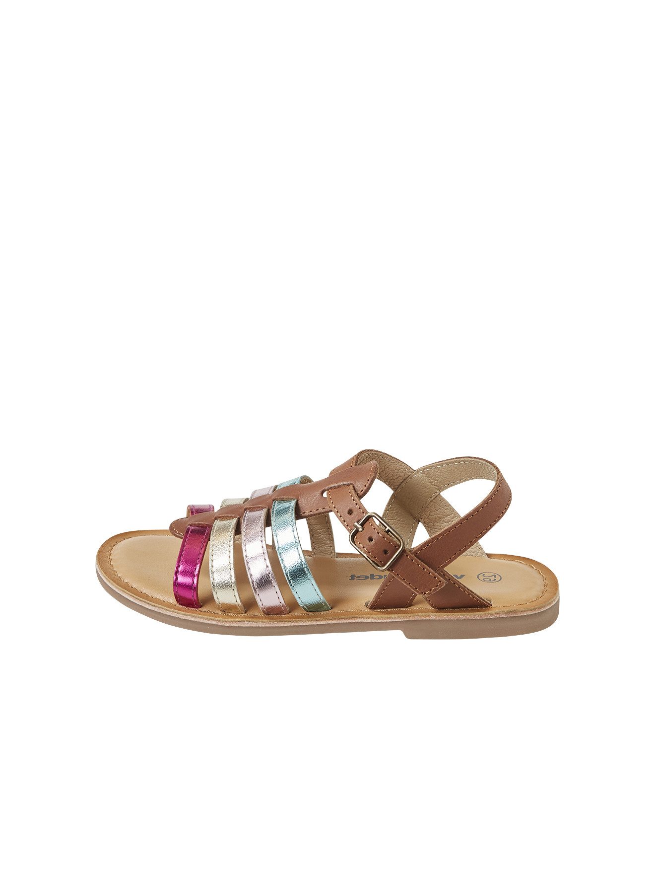vertbaudet Mädchen Riemchen-Sandalen aus Leder Sandale