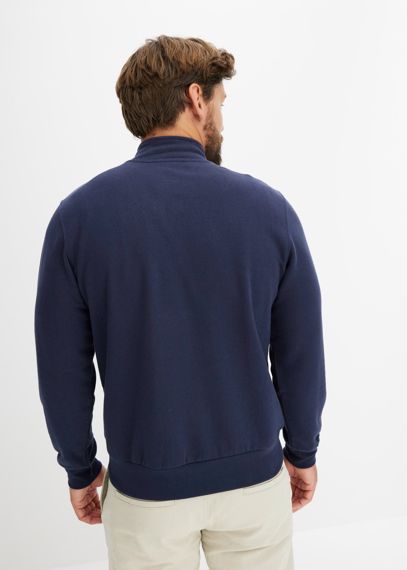 bonprix Sweatshirt mit Stehkragen, mit Reißverschluss, Regular Fit, unifarb günstig online kaufen