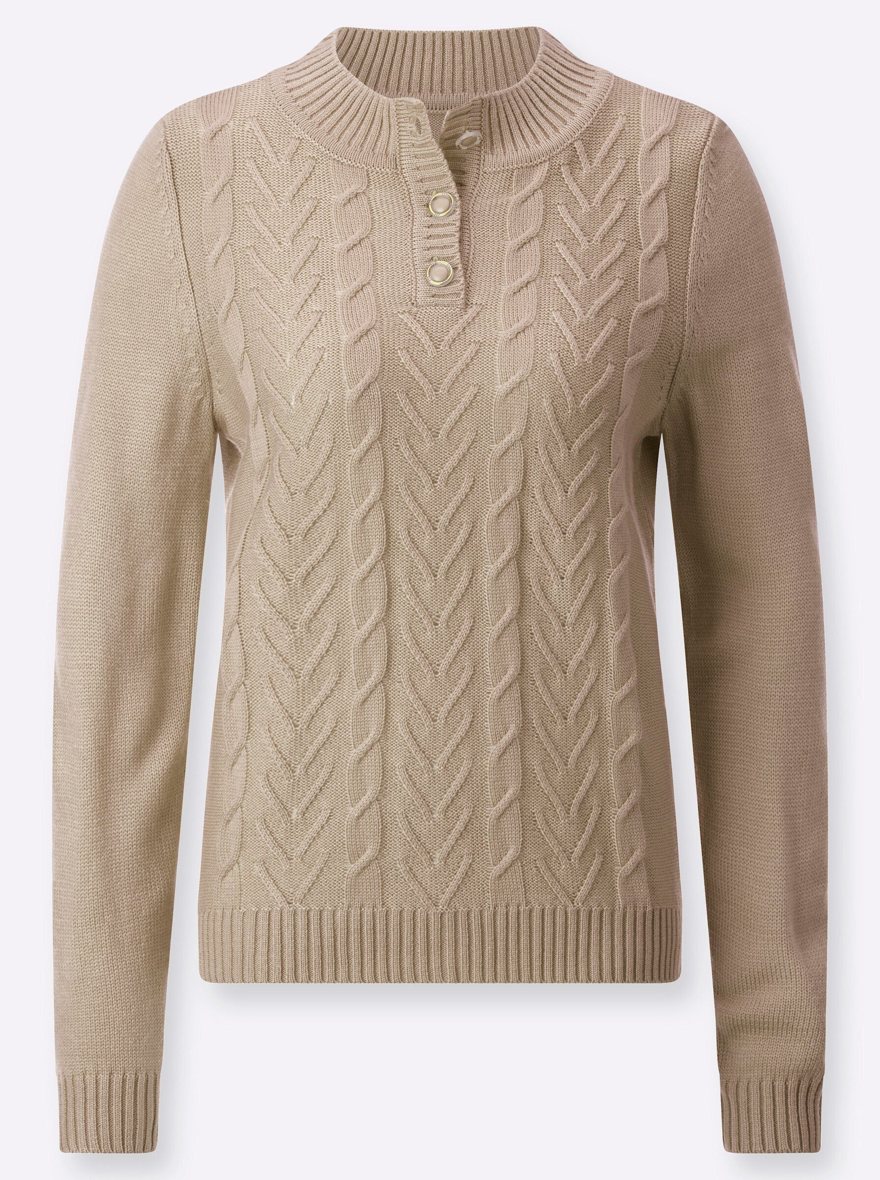 Strickpullover Pullover Langarm Zopfmuster