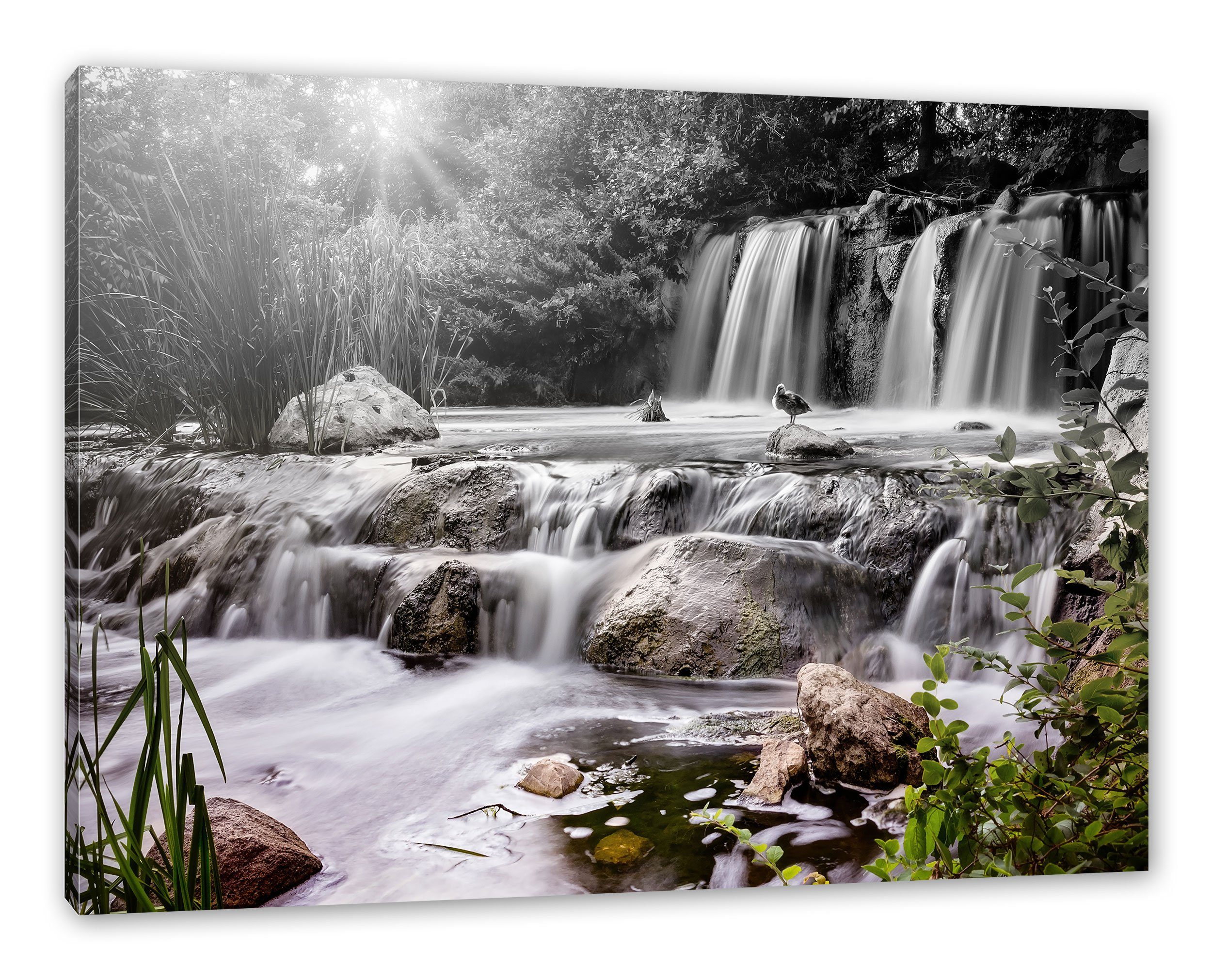 Pixxprint Leinwandbild Wasserfall, Wasserfall (1 St), Leinwandbild fertig bespannt, inkl. Zackenaufhänger | Leinwandbilder