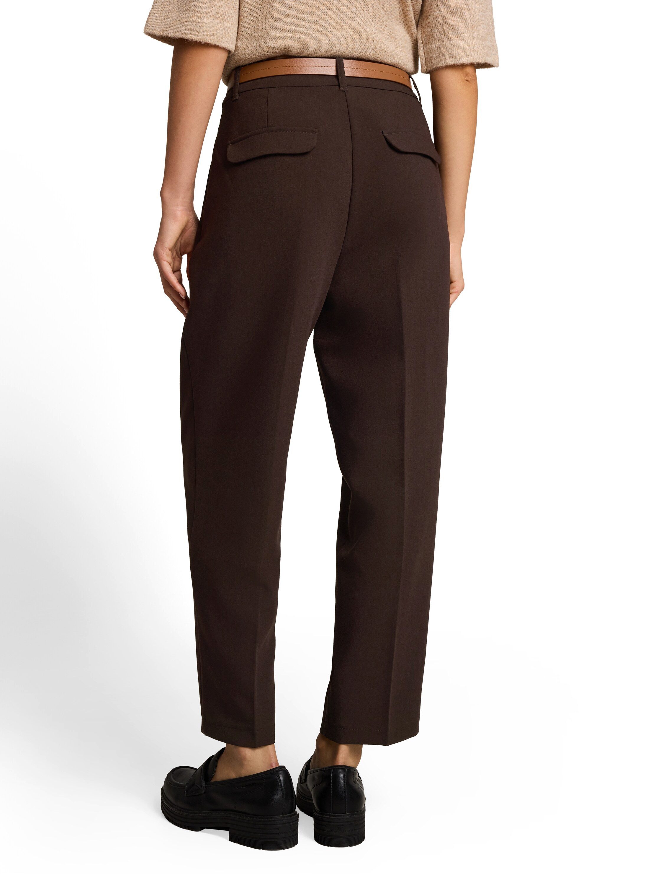 TOM TAILOR Bundfaltenhose Barrel Leg Sommerhose mit Gürtel