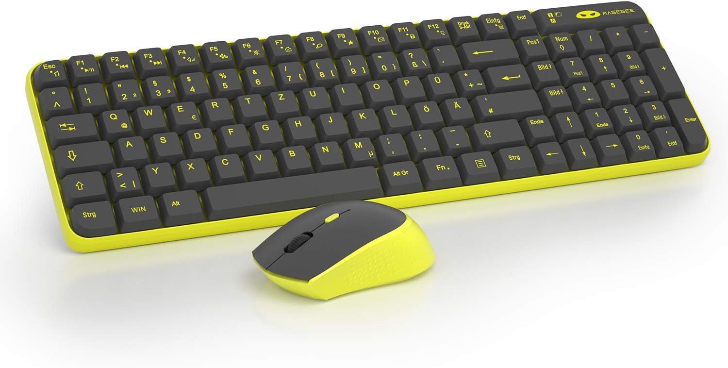 Vivitar V610 Gaming Tastatur-Maus-Kombination [DE-Layout] Wireless-Tastatur (Vollständige Funktionen, Soft Click, ergonomisches Design)