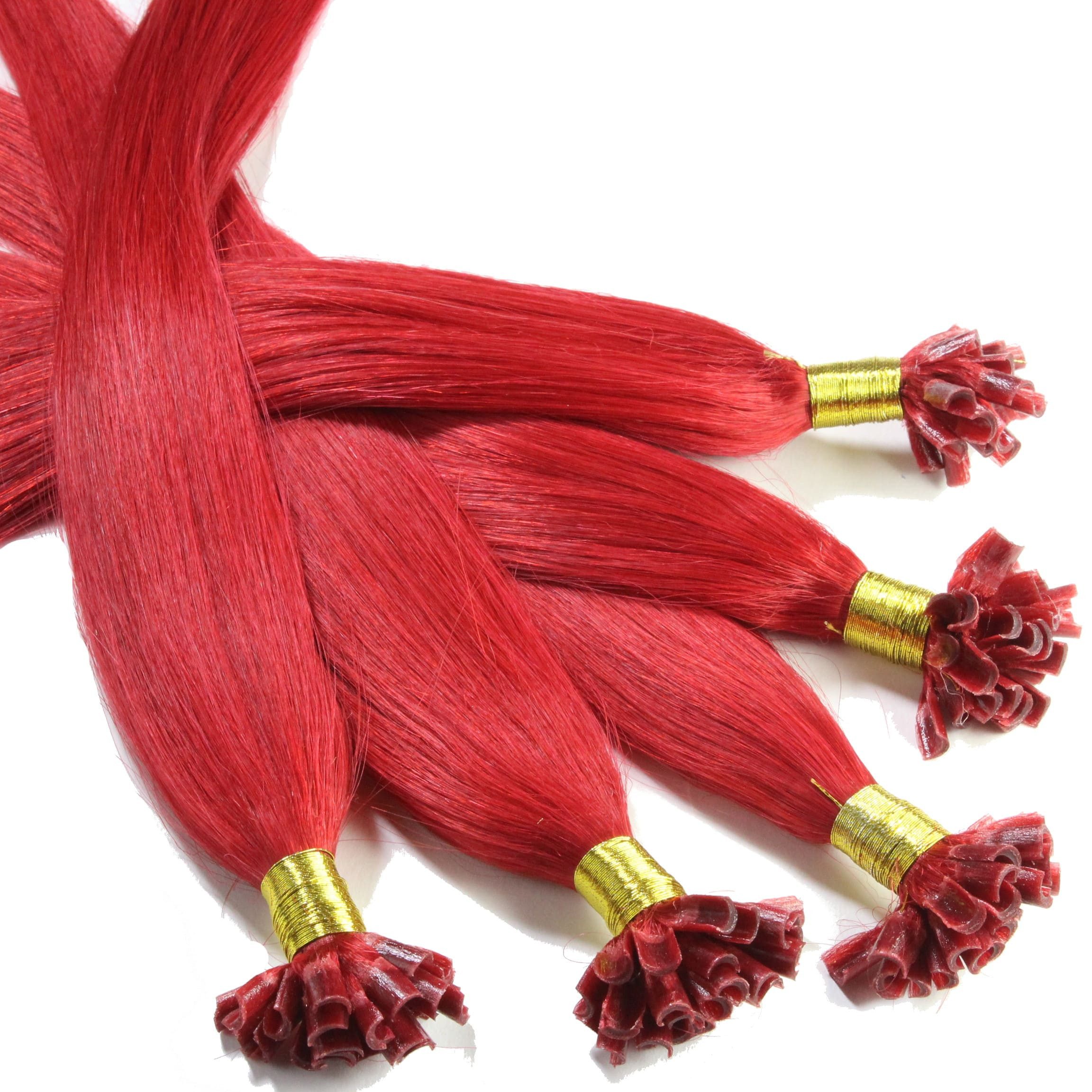 hair2heart Echthaar-Extension Bonding Extensions - glatt #0/44 Rot-Intensiv 0.5g 30cm