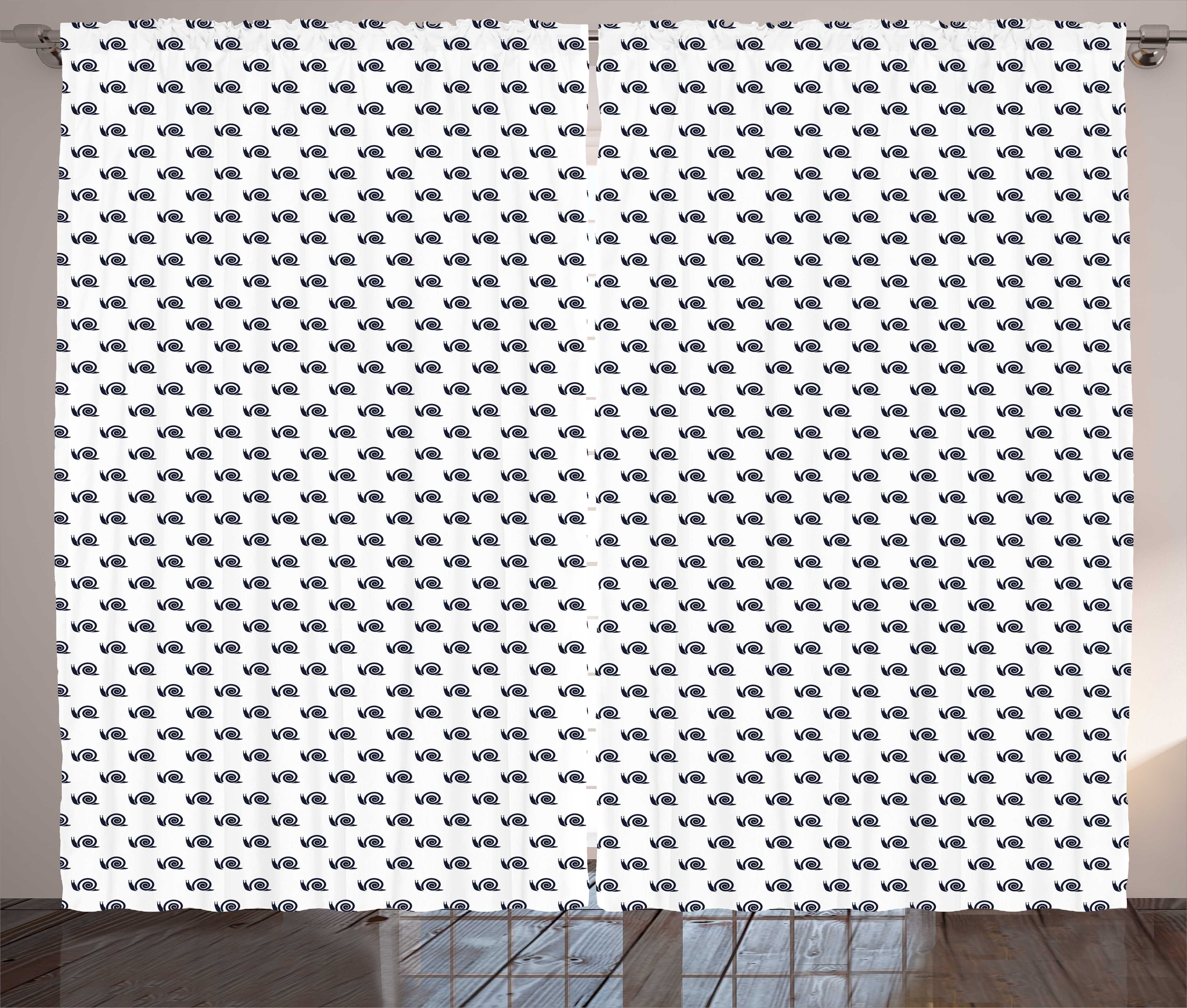 Haken, Shell Graphic Schlafzimmer Prints Schnecke Schlaufen Abstrakte Kräuselband Abakuhaus, Vorhang Gardine und mit