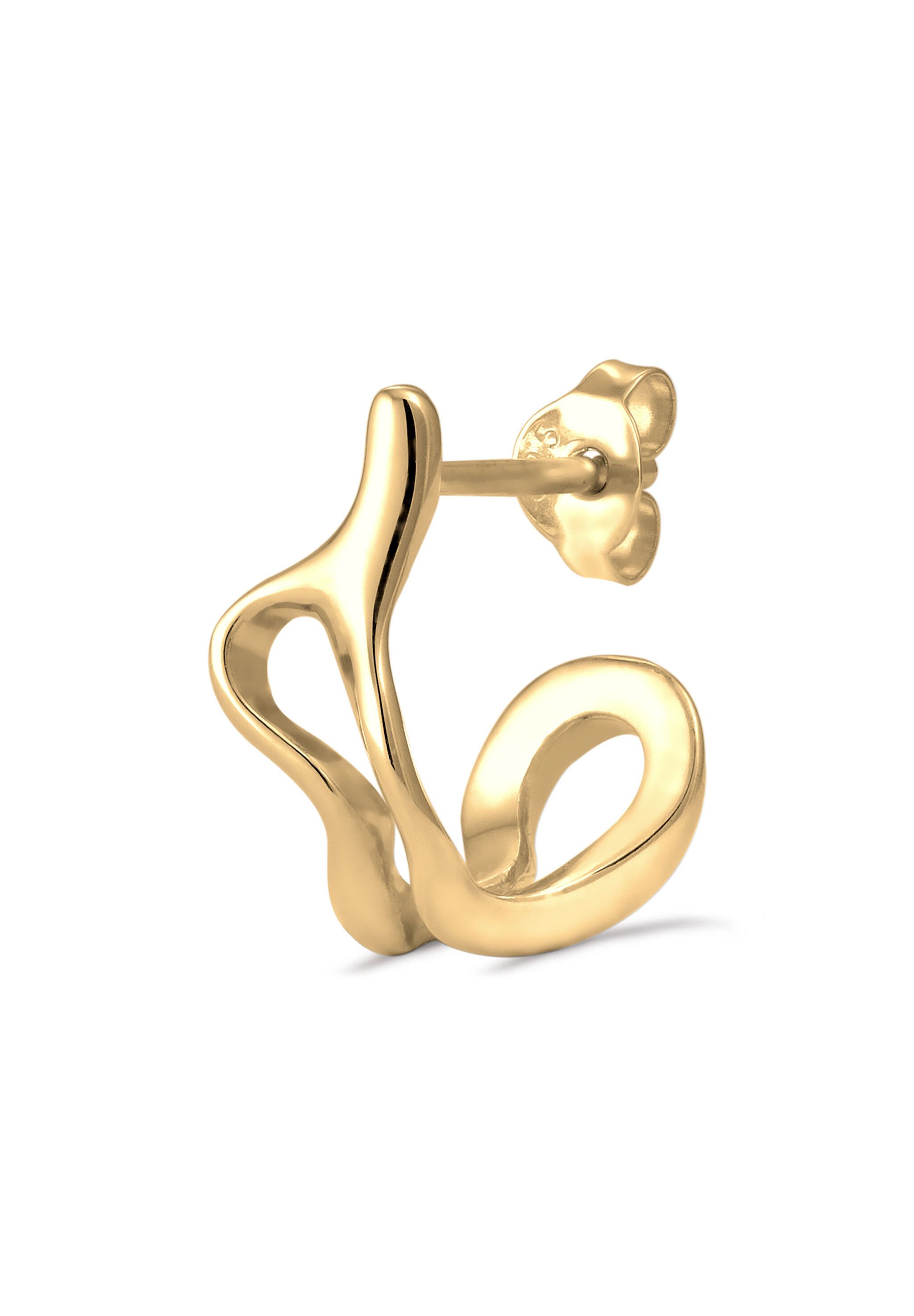 Kuzzoi Paar Creolen Ohrstecker Single Creole 925 Sterling Silber