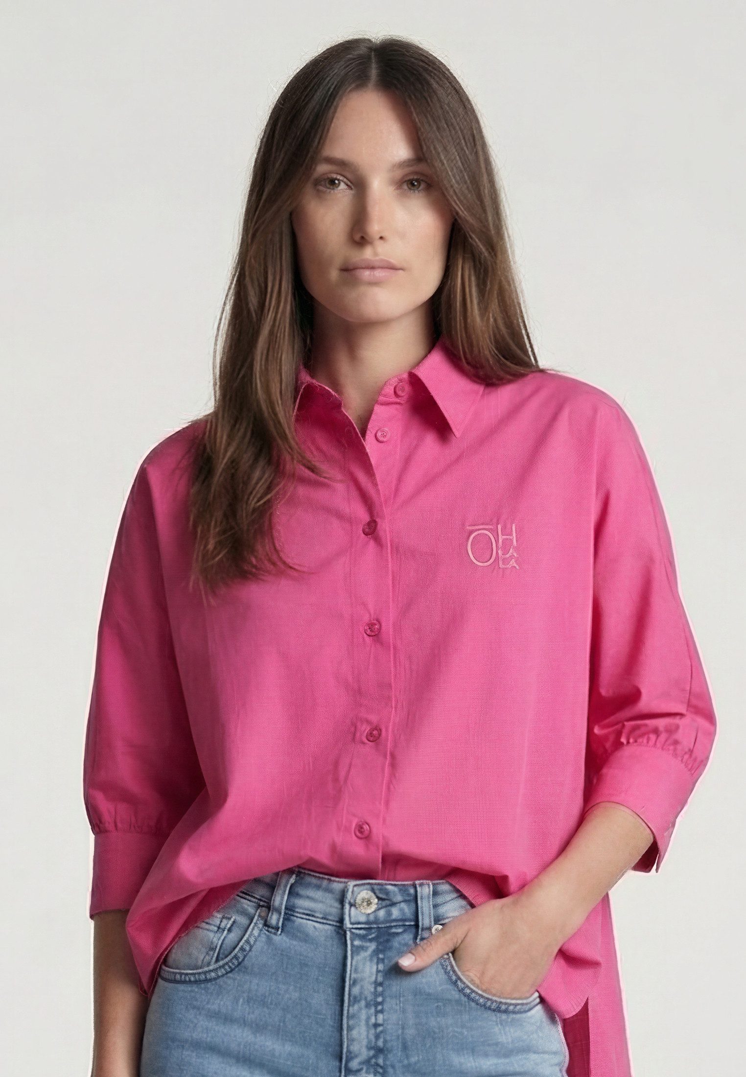 MARC AUREL Hemdbluse mit 3/4 Ärmel