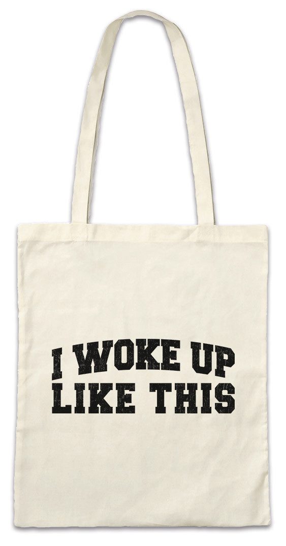 Beuteltasche I Woke Up Like This I Stofftasche Ironie Misanthrop Menschenfeind