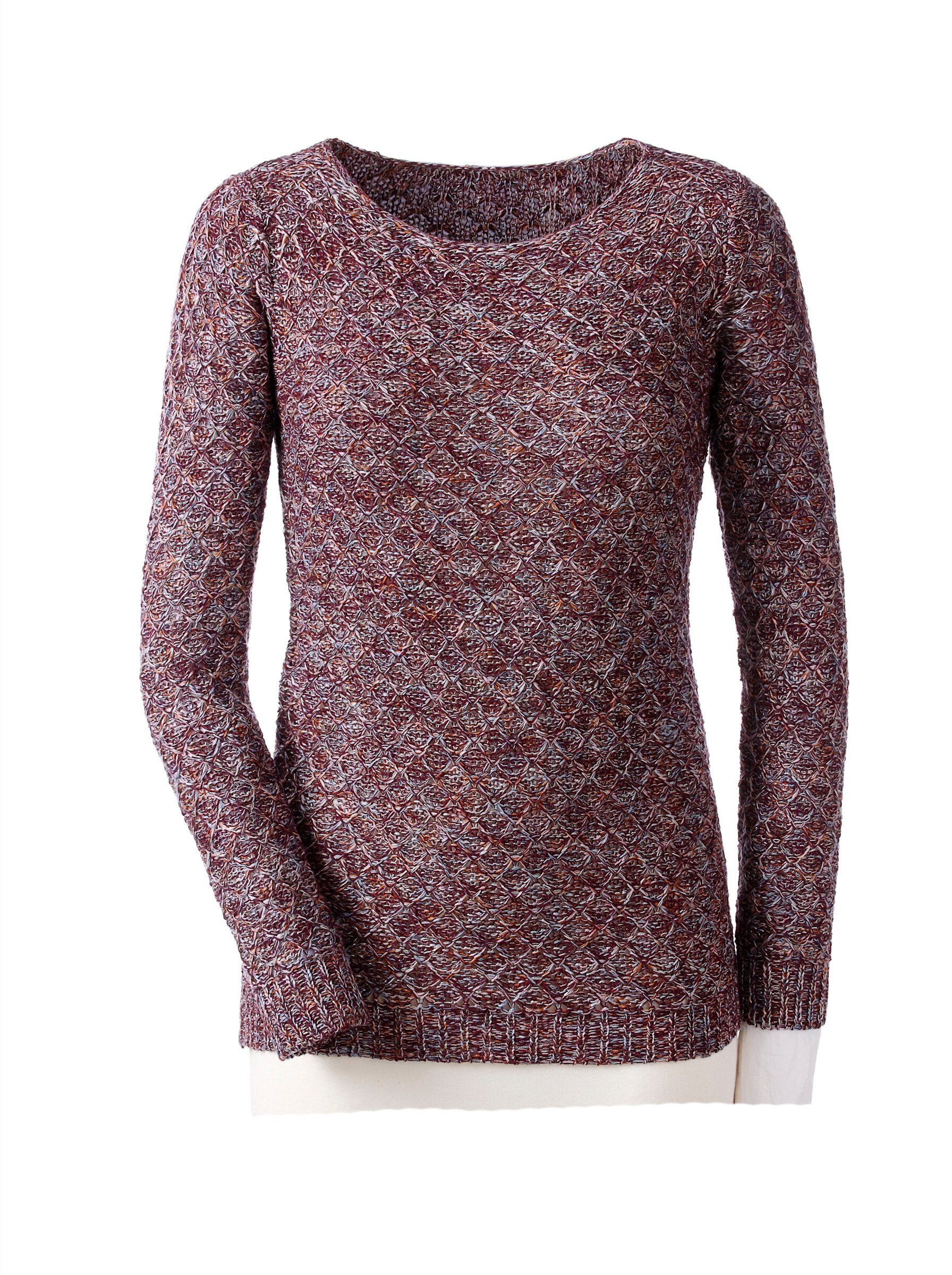 WITT WEIDEN Strickpullover bordeaux-gemustert