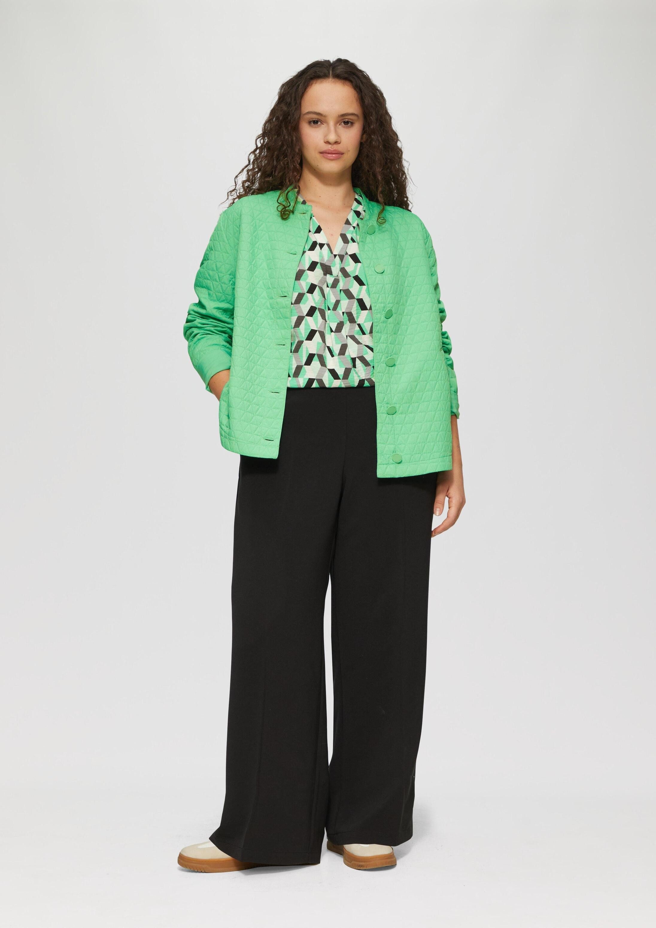 s.Oliver Langarmbluse Bluse Strukturierte Bluse mit All-over-Print