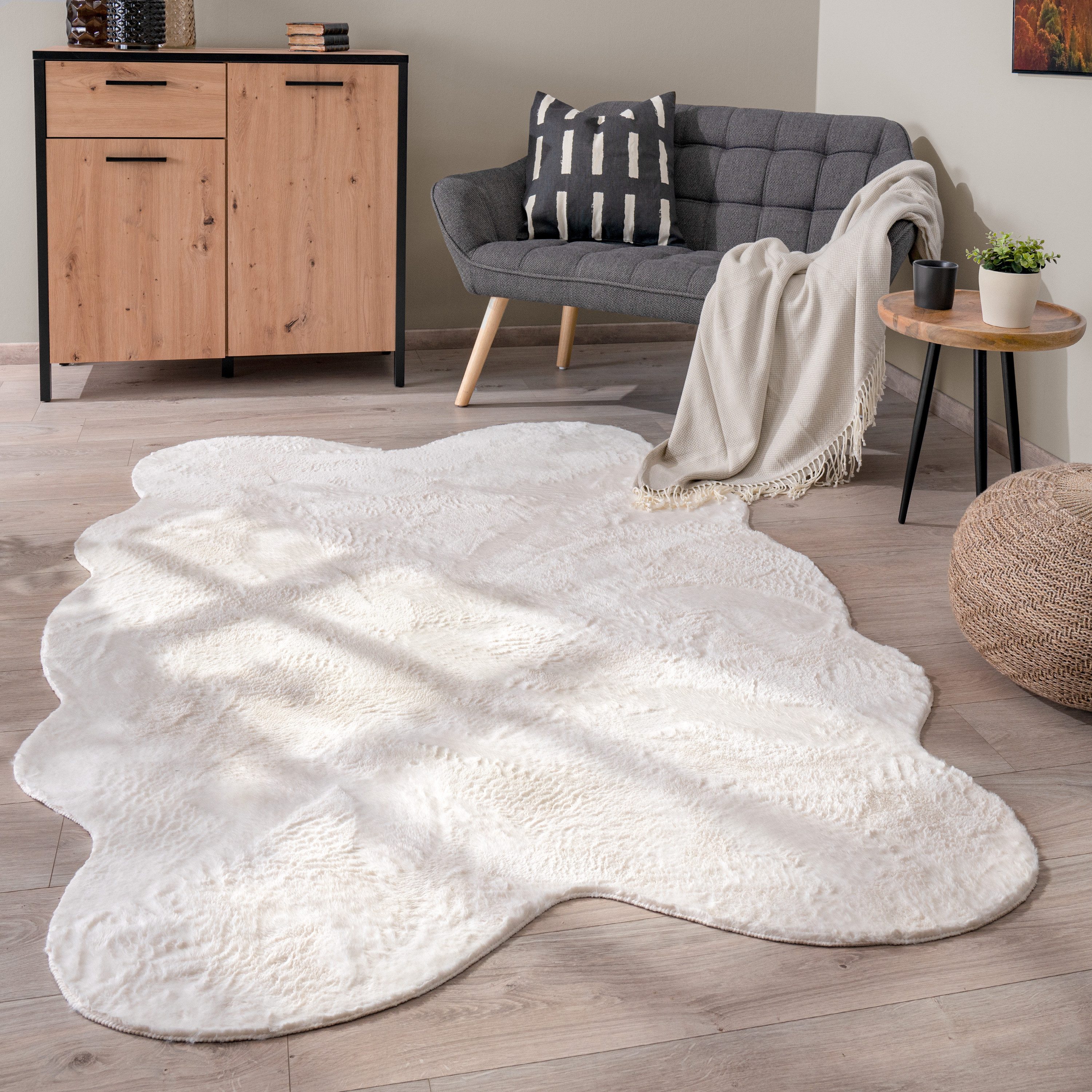 Paco Home Fellteppich Pelt 640, fellförmig, günstig online kaufen