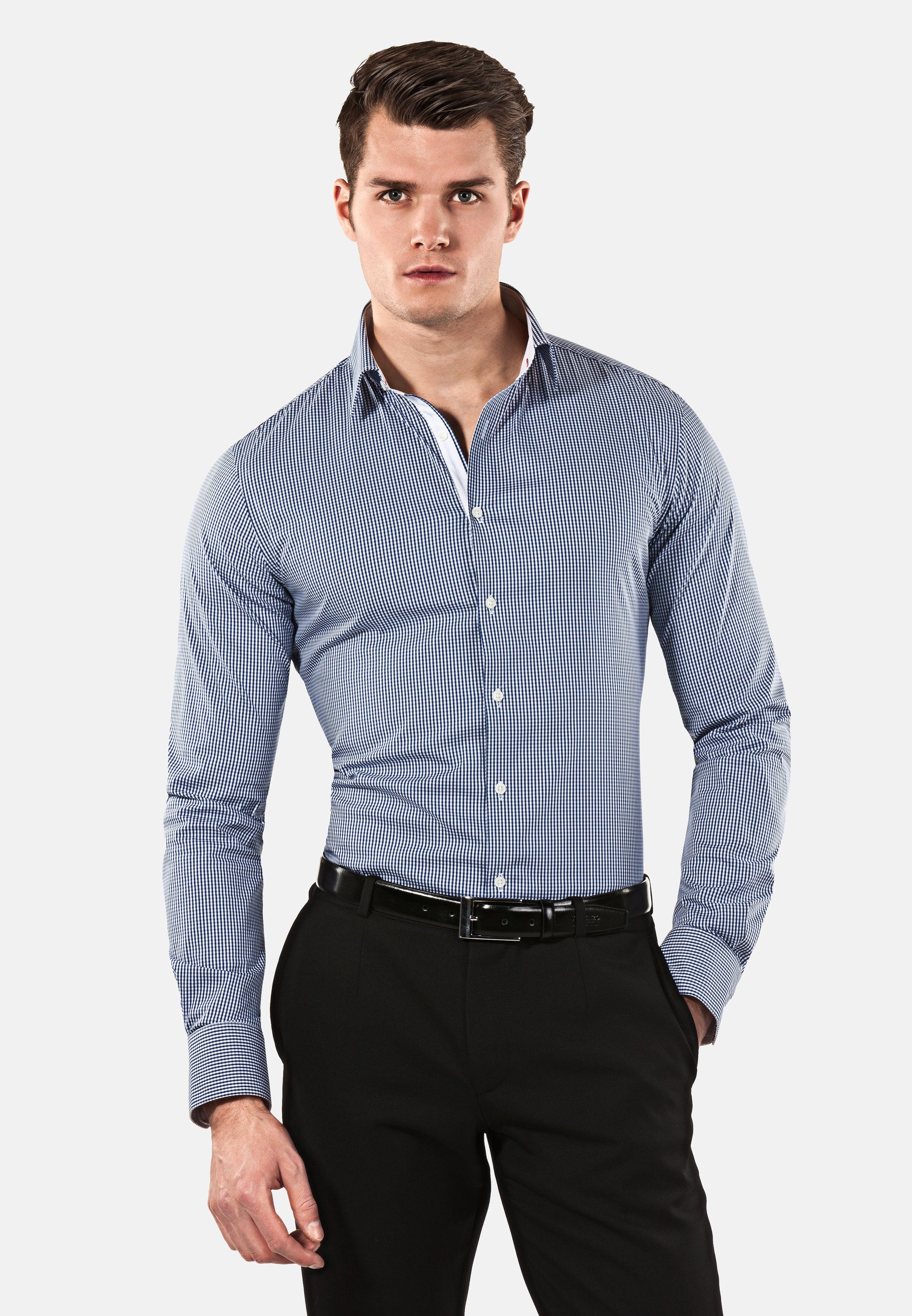 Vincenzo Boretti Businesshemd super tailliert stretch