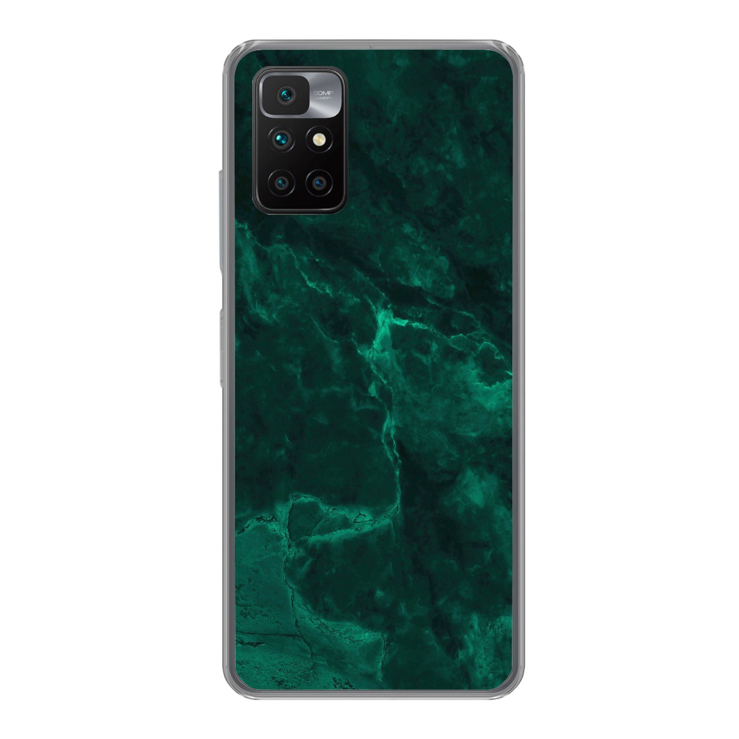 MuchoWow Handyhülle für Xiaomi Redmi 10 Marmor - Limone - Grün - Strukturiert - Marmoropti, Phone Case, Silikon, Schutzhülle Dünn