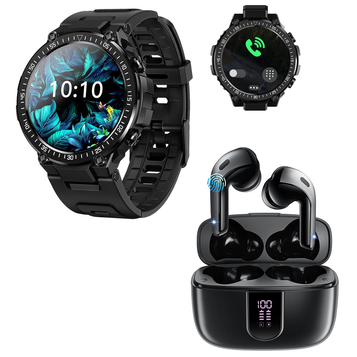 Smartwatch Herren Bluetooth Mehrere Modi Android/IOS in Hessen - Hanau