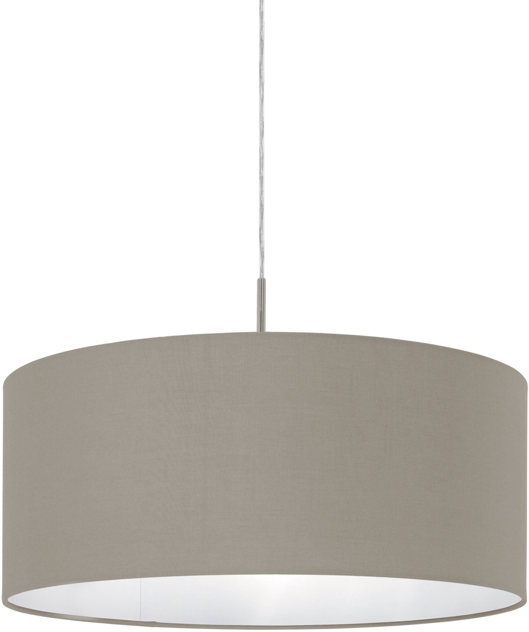 EGLO Hängeleuchte PASTERI, Leuchtmittel wechselbar, ohne Leuchtmittel, Lampe aus Stoff / Ø53 x H110 cm / exkl. 1 x E27 (je max. 60W). Reduzierter Preis € 57,61. Unverbindliche Preisempfehlung € 102,90
