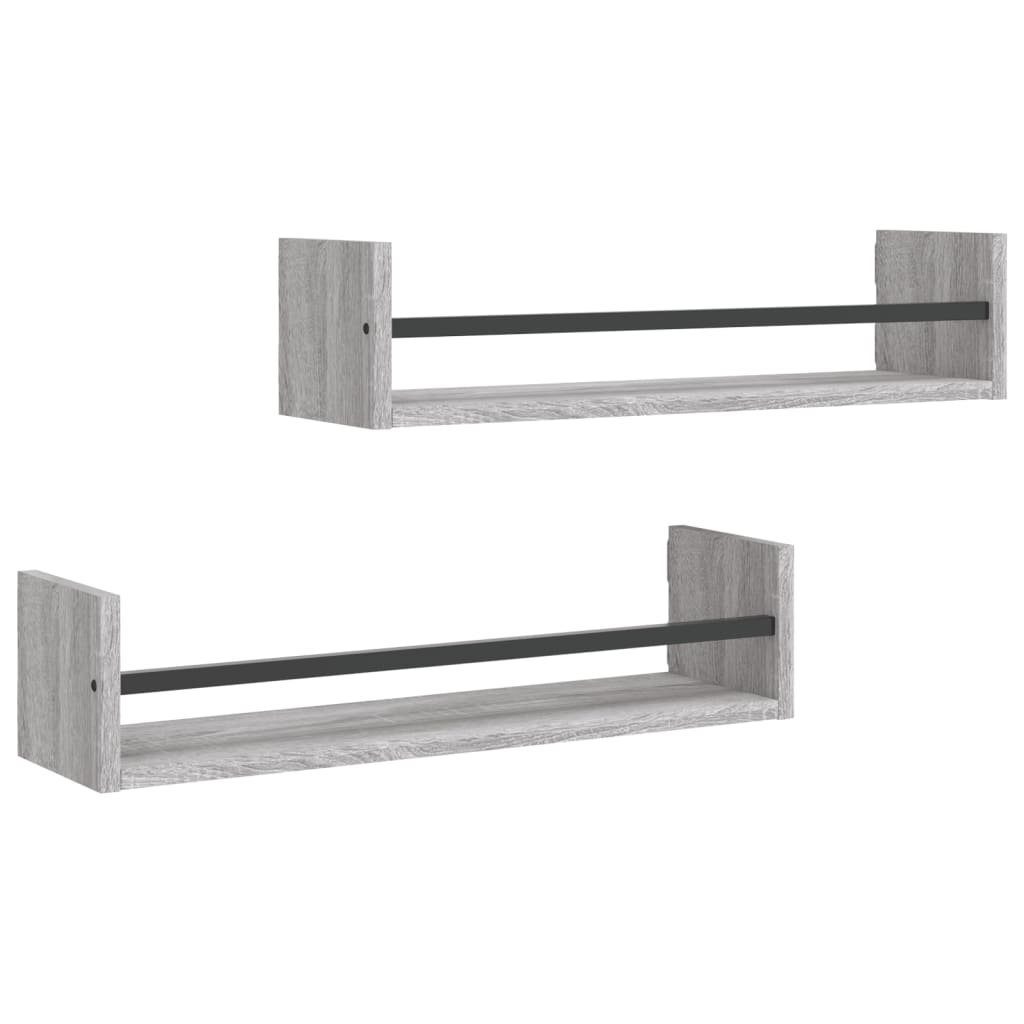 vidaXL Regal Wandregale mit Stangen 2 günstig online kaufen