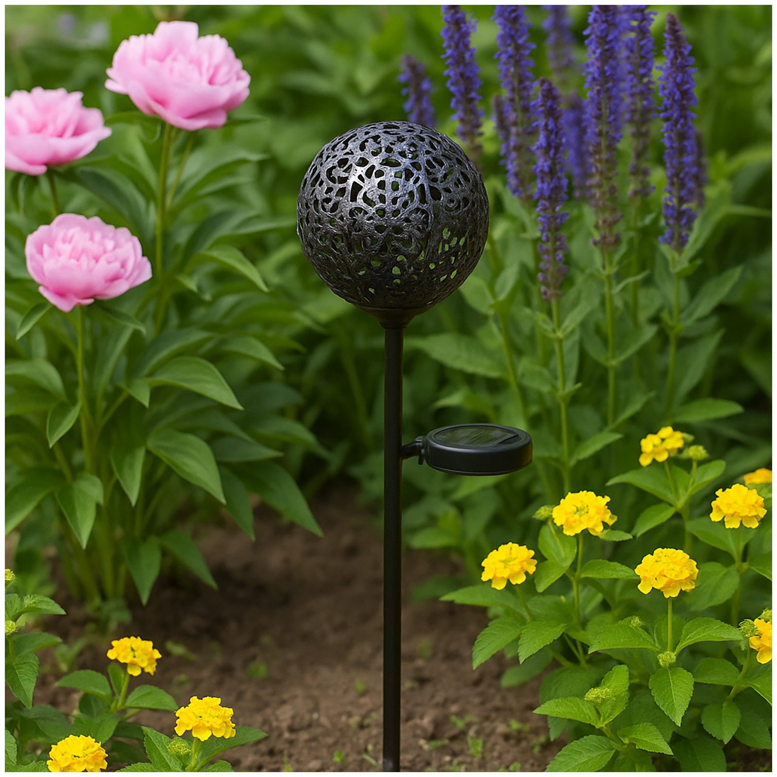 HTI-Living LED Solarleuchte Solarlampe Luna Flower braun, LED, Solarleuchte günstig online kaufen