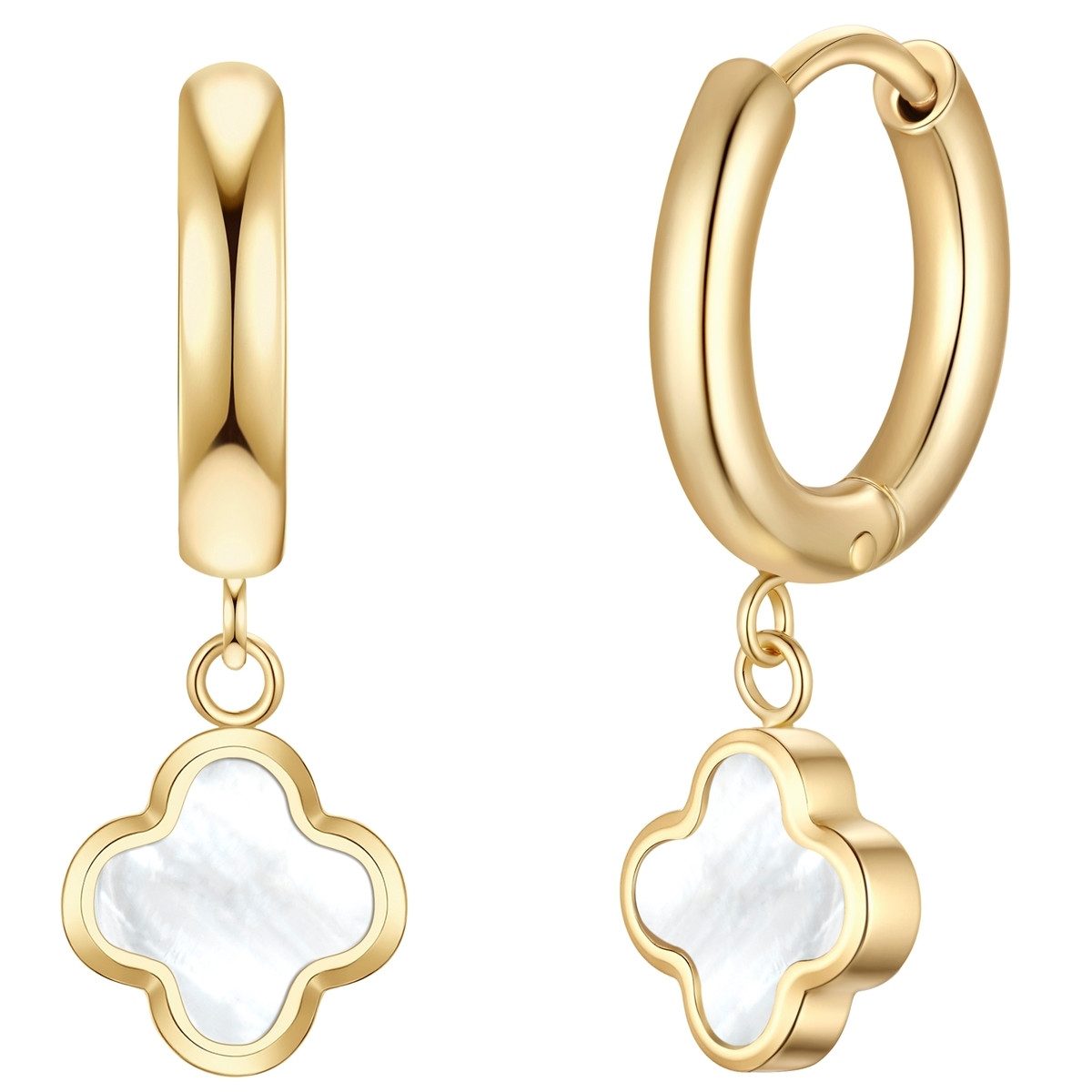 Glanzstücke München Paar Creolen Kleeblatt gelbgold