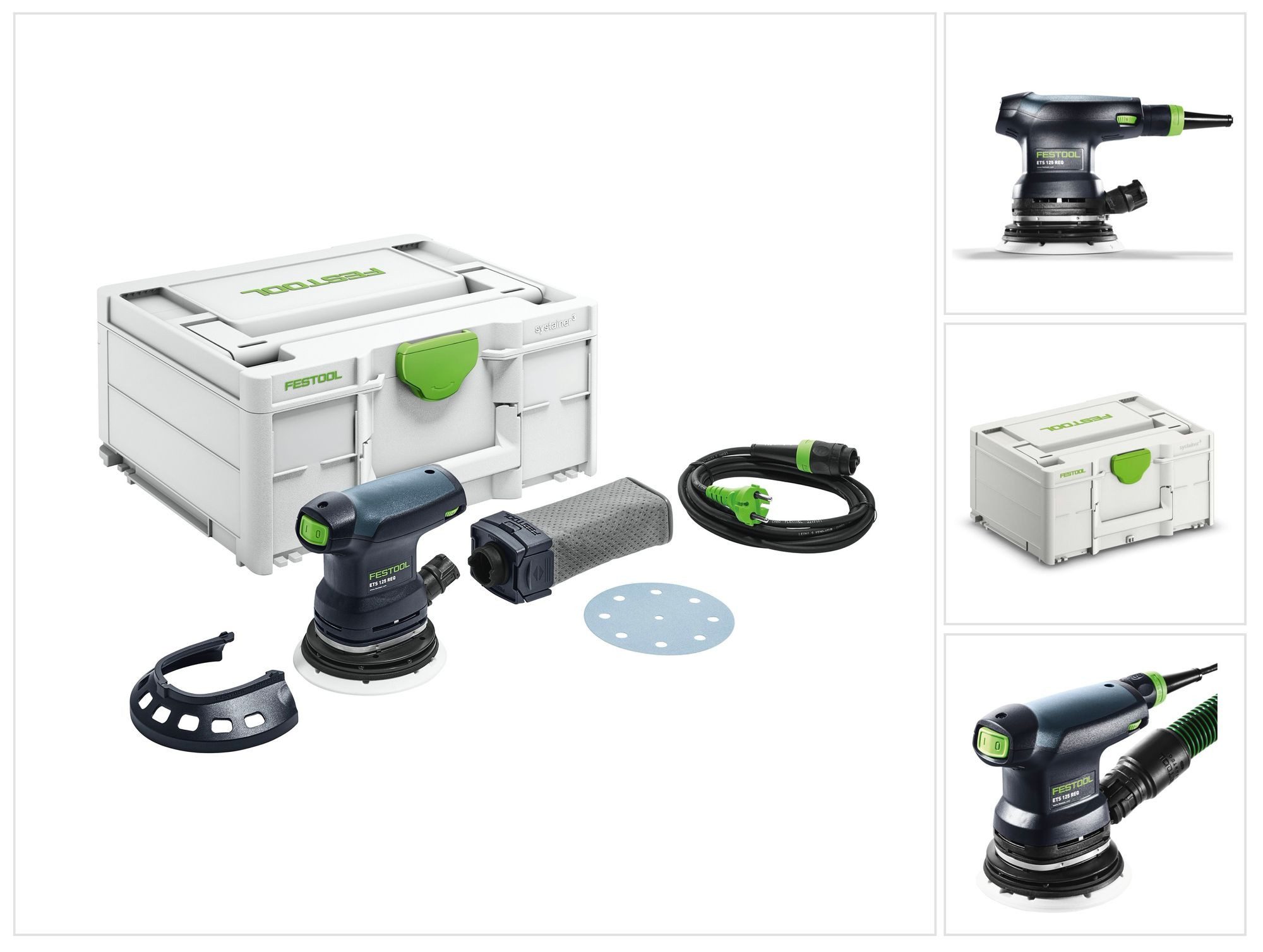 FESTOOL Exzenterschleifer ETS 125 REQ-Plus Exzenterschleifer 250 W 125 mm (576069) + systaine