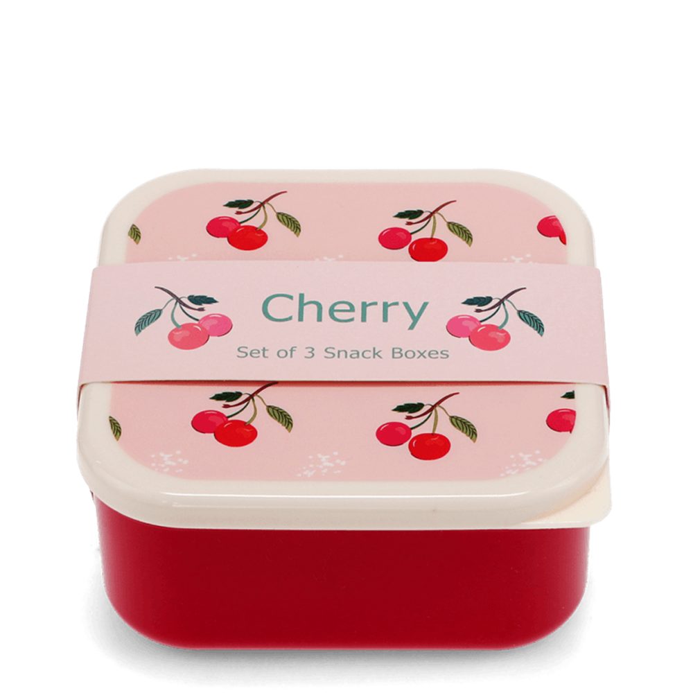 Rex London Lunchbox Snack Box Set Fruchtmotiv, Kunststoff, BPA-frei, (Set, 3-tlg., ca. 11,5 x 11,5 x 5,5 cm (große Box), jede Box passt genau in den größeren Behälter