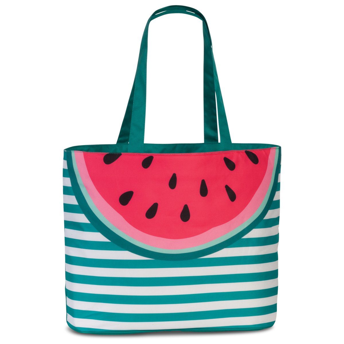 fabrizio® Tragetasche Sommertasche mit Kühlfkt., Melone, Höhe mit Henkel 60 cm, wasserabweisende Innenbeschichtung