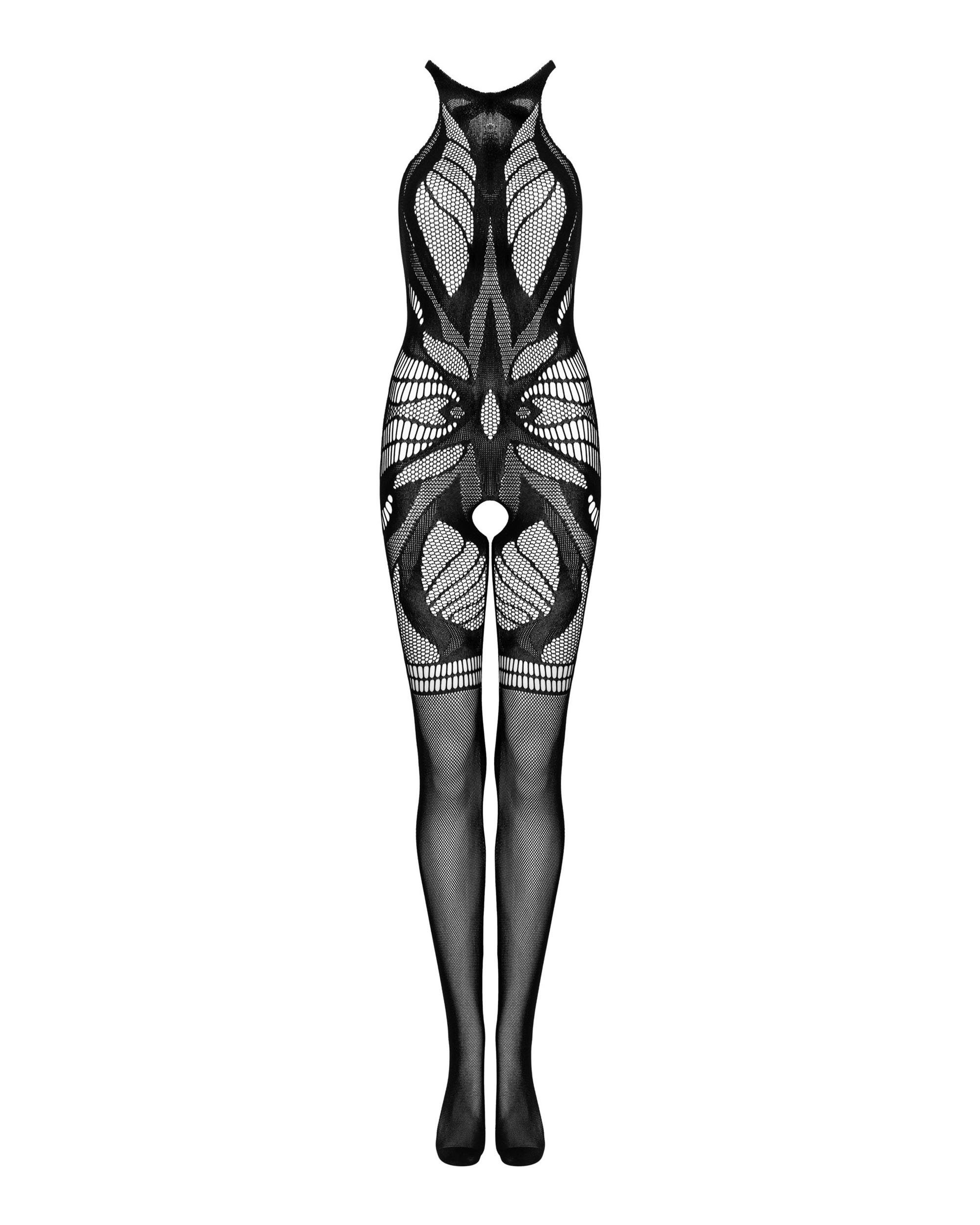 Obsessive Bodystocking Bodystocking schwarz Catsuit ouvert Netz 20 DEN (1 St)