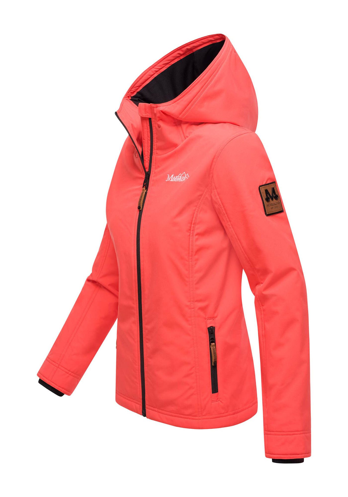Marikoo Outdoorjacke Brombeere Sportliche Übergangsjacke mit Kapuze und schützendem Kragen