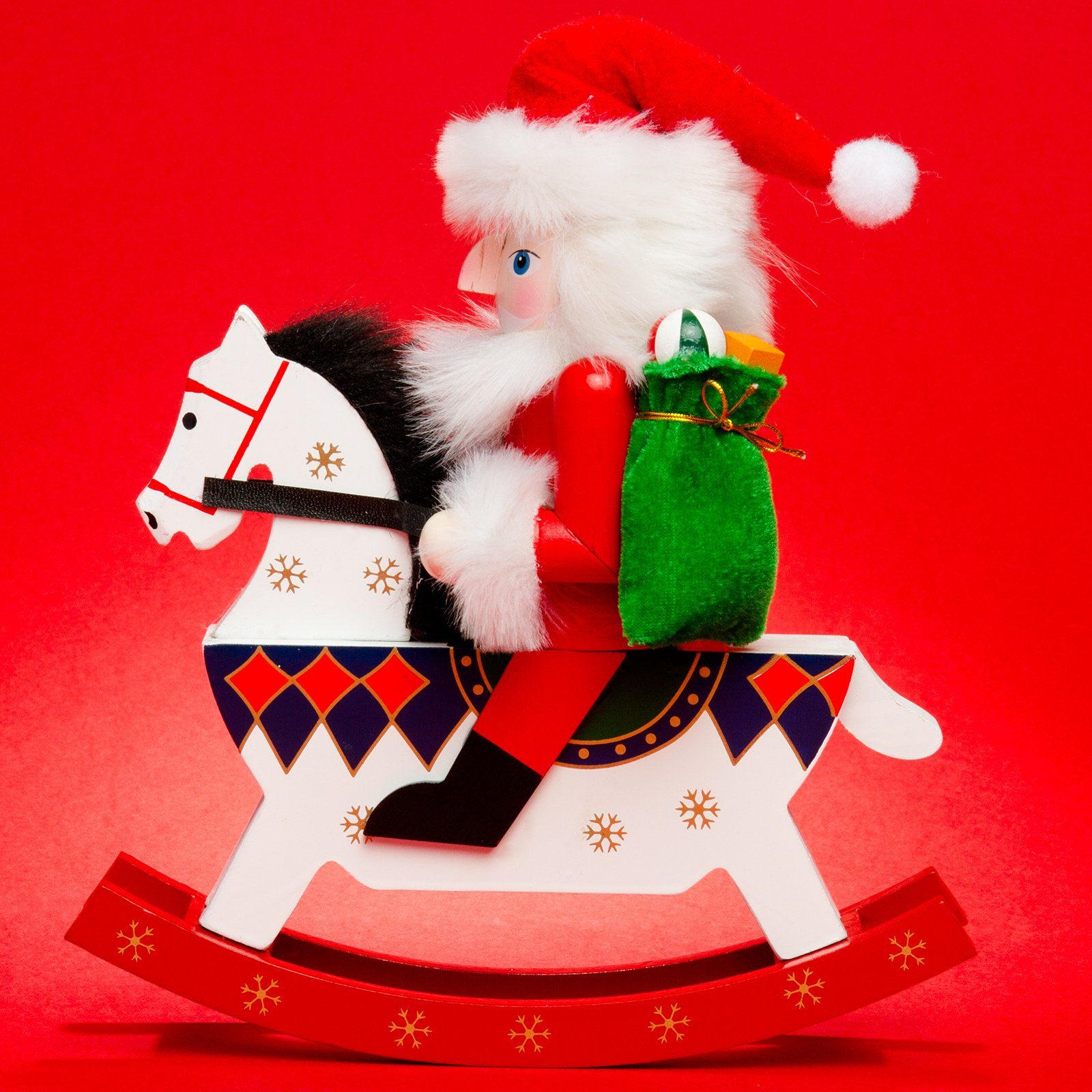 SIKORA Weihnachtsfigur XL große Nussknacker E aus E03 - rot Reiterlein Serie WEIHNACHTSMANN Holz