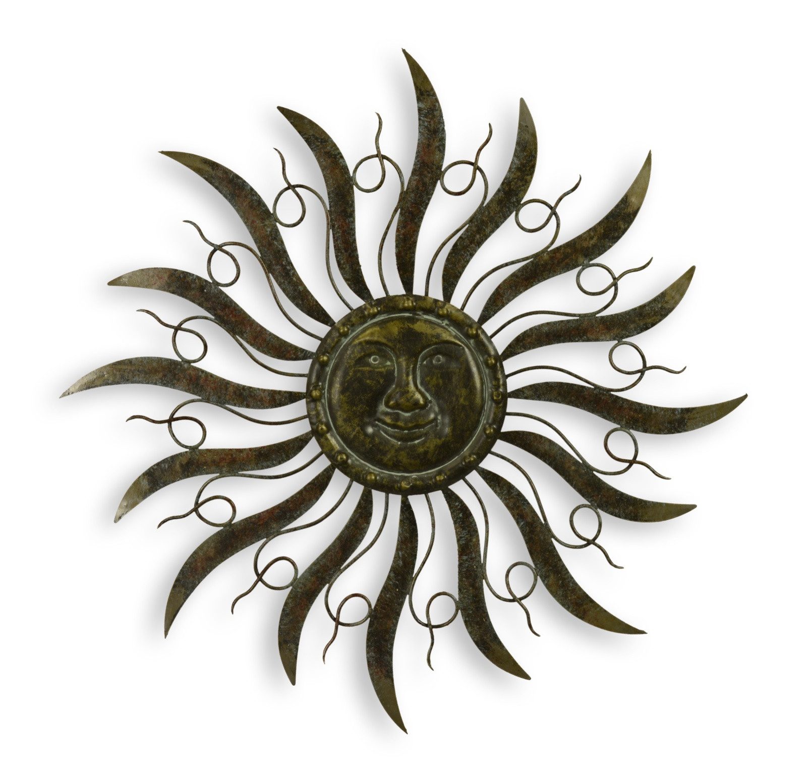 Aubaho Dekoobjekt Wanddekoration aus Eisen in Form einer Sonne Replikat Retro Design Dek