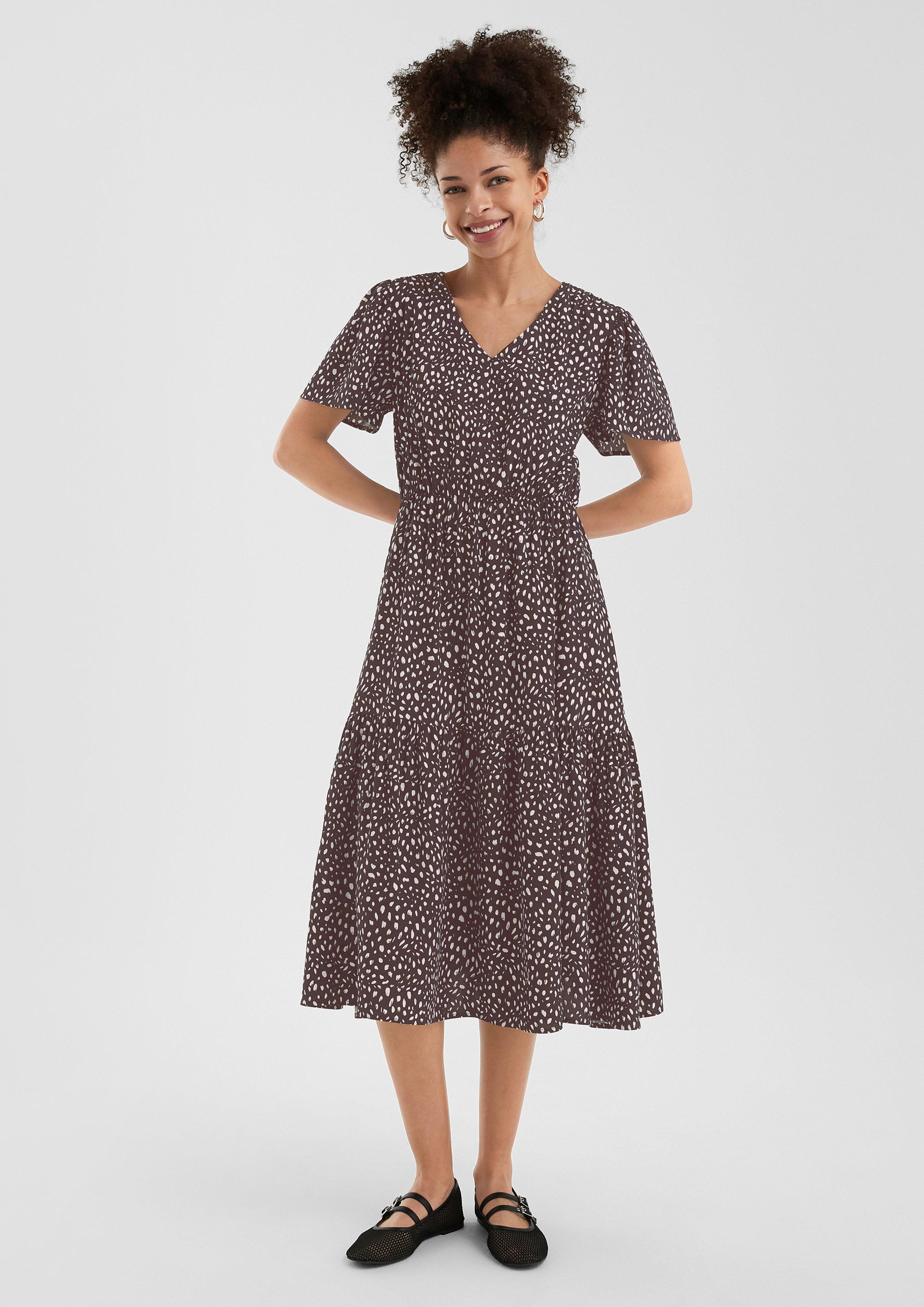 QS Minikleid Viskosekleid mit All-over-Print günstig online kaufen