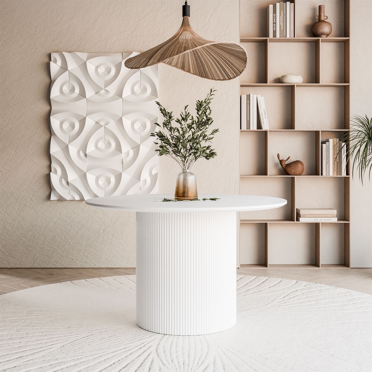 Lookway Esstisch OVI Runder Tisch mit geriffeltem Gestell (1x Tisch), Durch günstig online kaufen