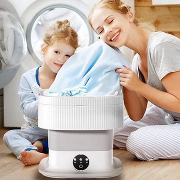 Mutoy Wäscheschleuder Mini Faltbare Waschmaschine,Reisewaschmaschine,Waschautomat bis 2 KG, Camping Mobile Waschmaschine mit Wäscheschleuder mit Ablaufkorb