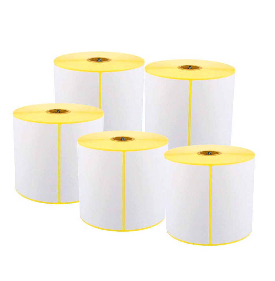 ARLI Thermorolle 5x Thermo Etiketten 100 x 150 mm / 500 Stück pro Rolle, Kern 25,4 mm, Thermodirekt Etiketten I Kompatibel für Thermo-/Thermotransferdruckern