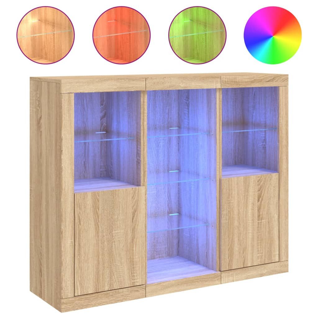 vidaXL Sideboard Sideboards mit LED-Leuchten 3 günstig online kaufen
