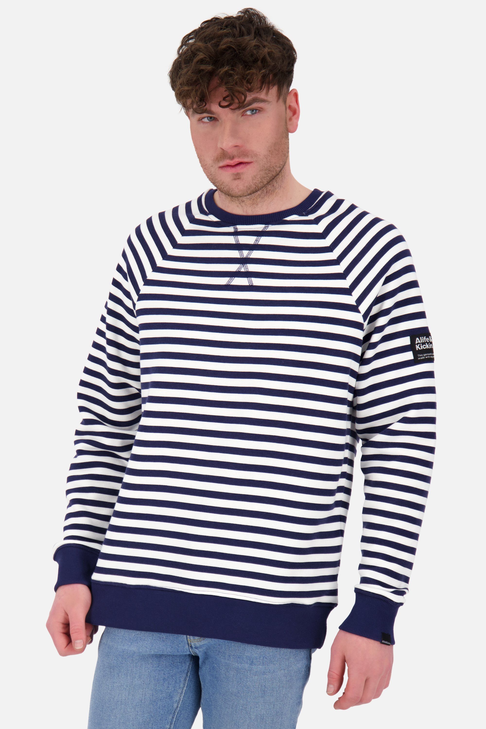 Alife & Rundhalspullover, Sweatshirt Kickin Sweatshirt Herren Z BorisAK marine Pullover