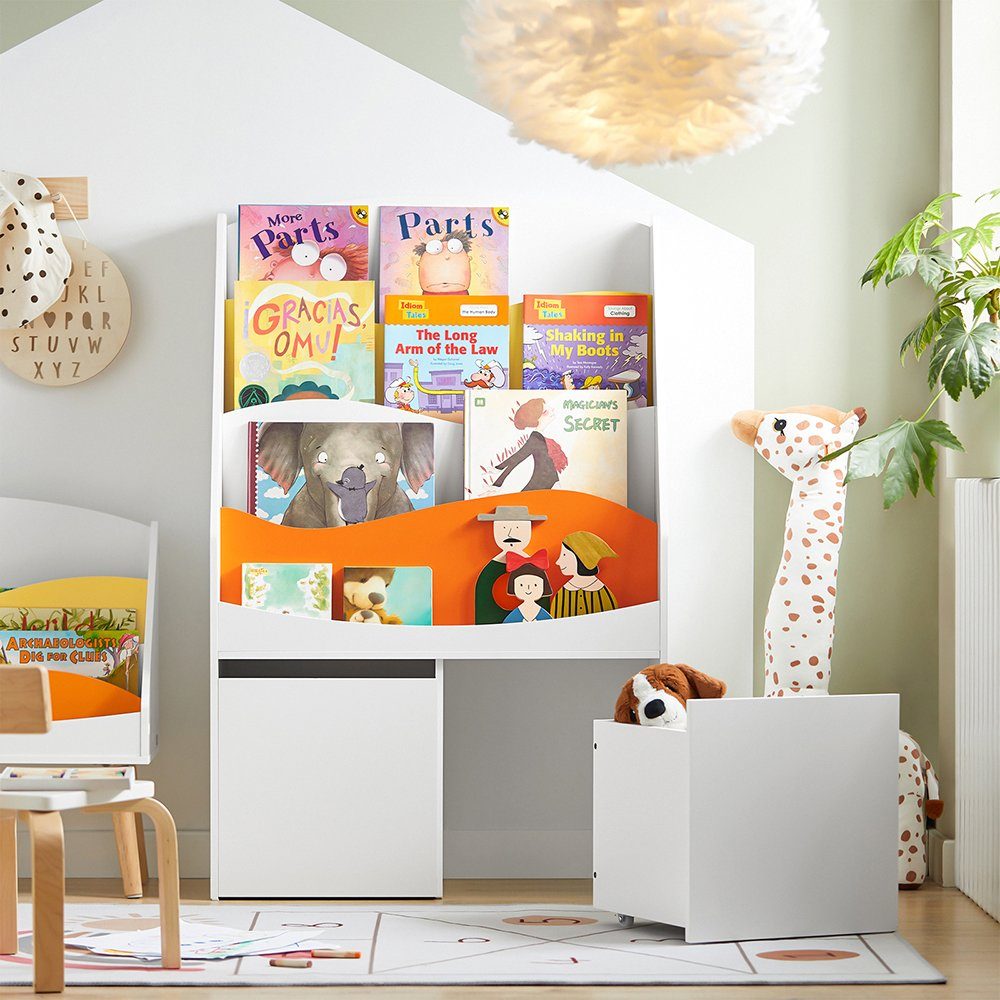 2 Rollen Spielzeugtruhen KMB65, mit Bücherregal SoBuy herausnehmbaren Kinderregal mit